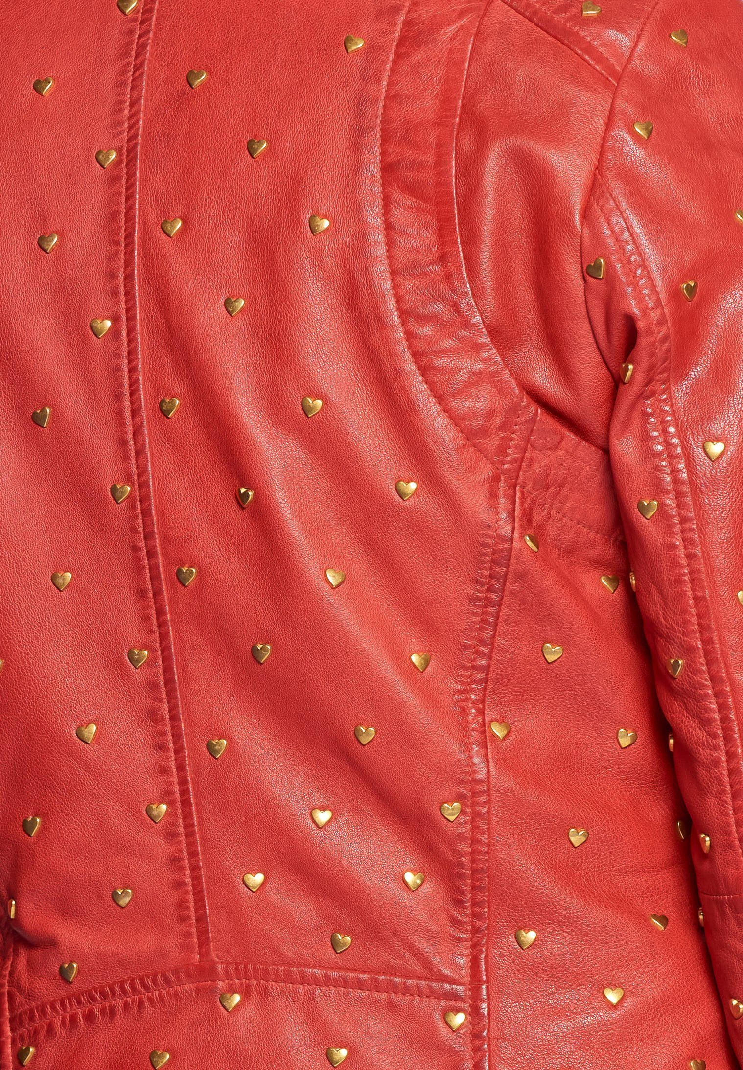 red Lederjacke Heart Maze