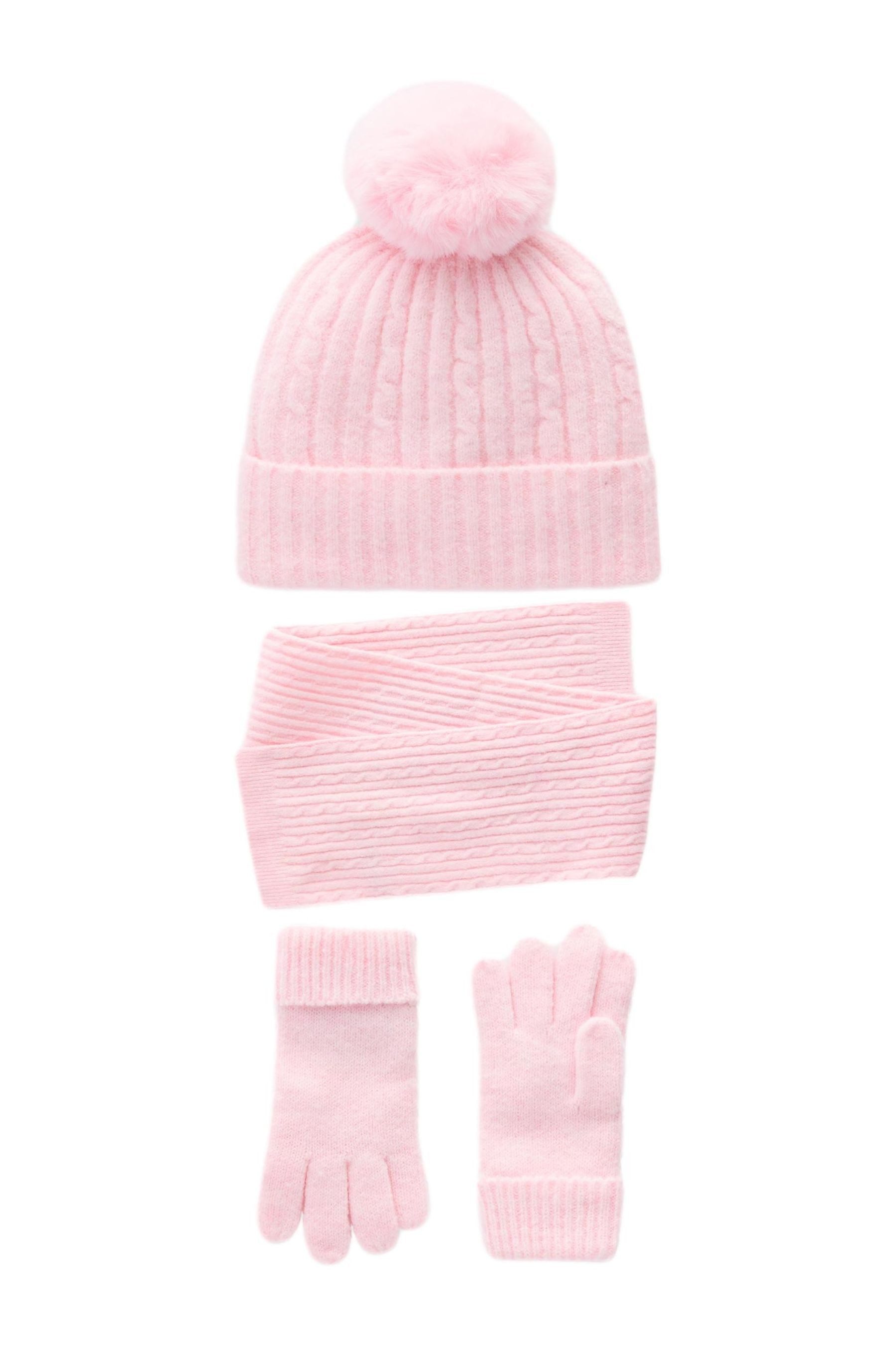 Next Mütze & Schal Mütze, Handschuhe und Schal im Zopfmuster im Set (3-tlg)