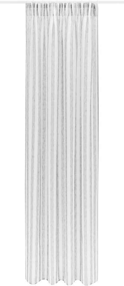 Gardine »Meyra«, LeGer Home by Lena Gercke, Multifunktionsband (1 St), halbtransparent, Jaquard Streifen, natürlicher Look, verschiedene Größen