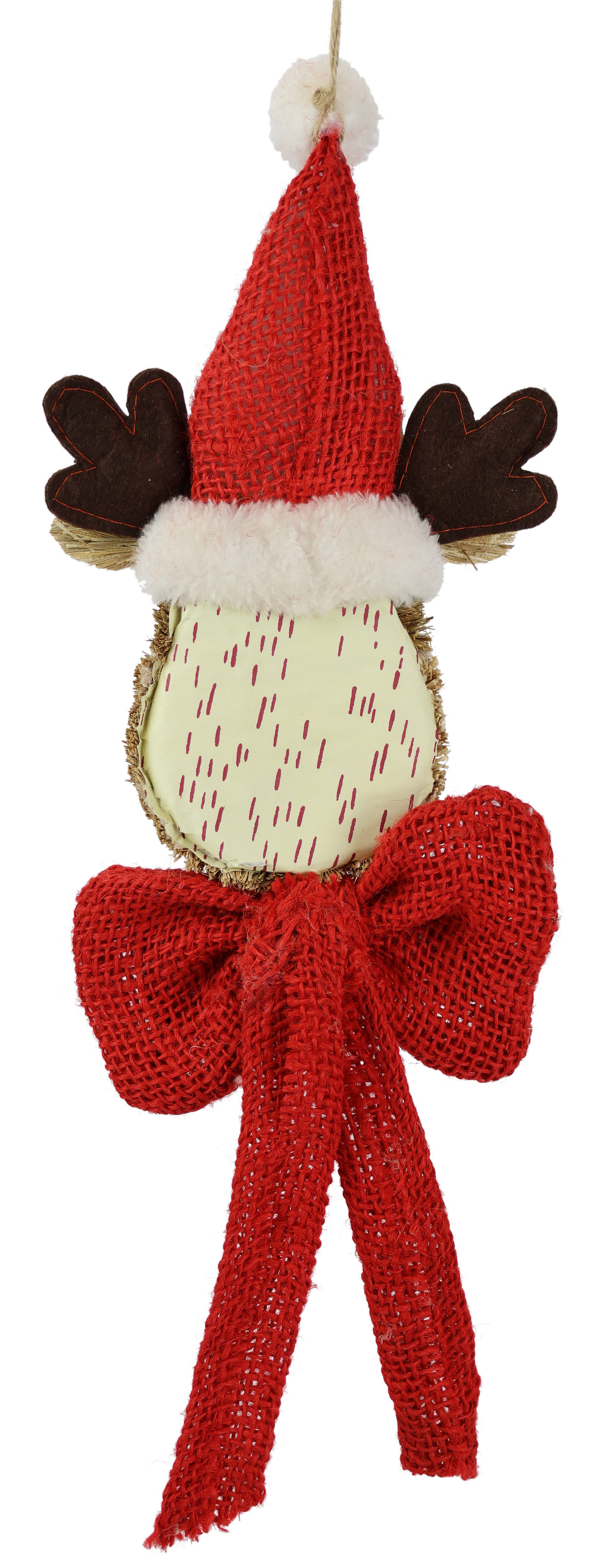 I.GE.A. Dekohänger Elch zum Hängen (1 St), Rentier mit Schleife Weihnachten Adventsdekoration Dekofigur – Bild 3 von 3