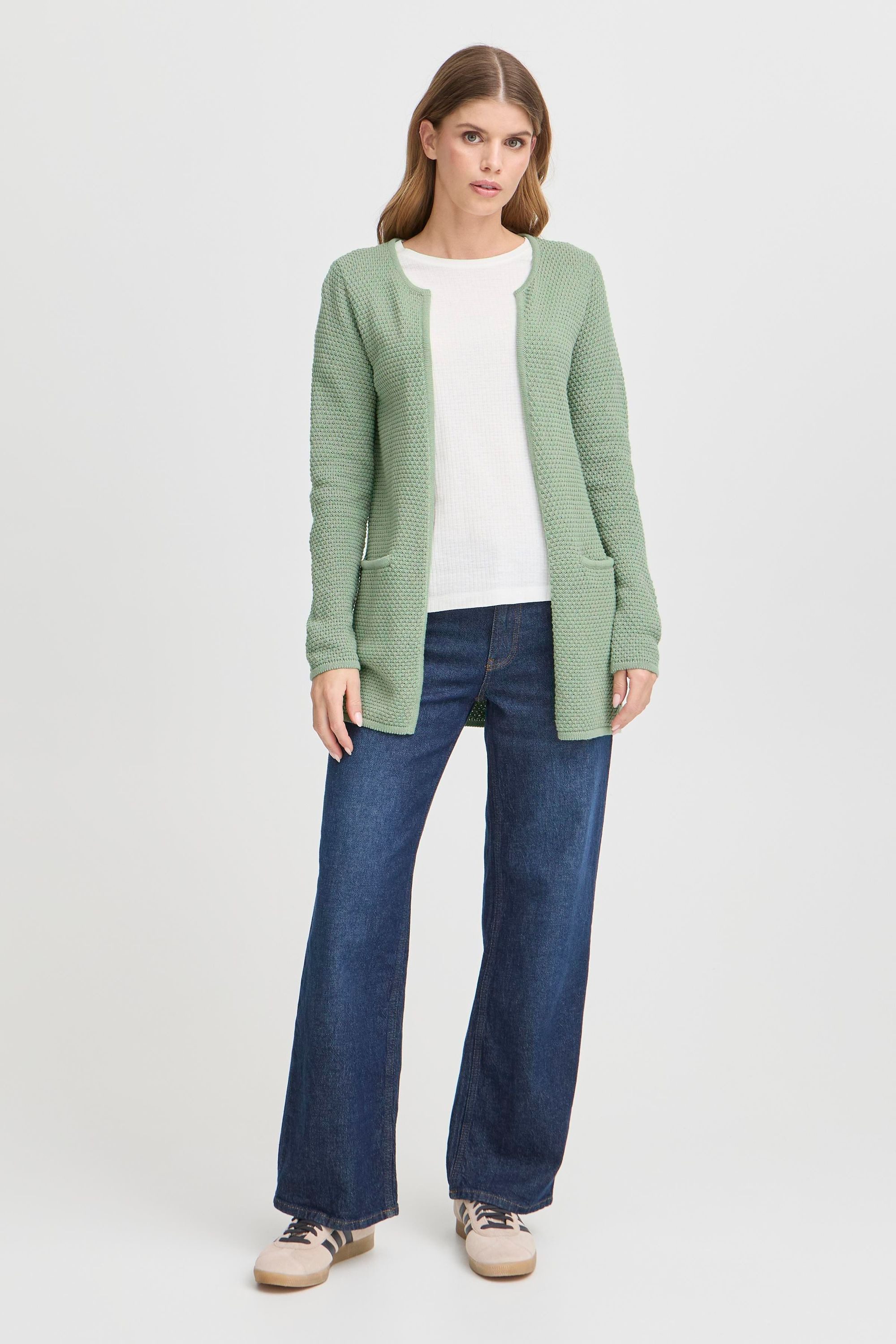 OXMO Strickjacke OXHilda Strickjacke im Perlstrickmuster