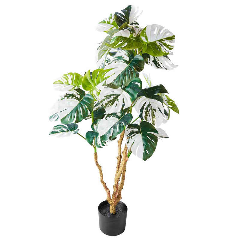 Kunstpflanze Dekopflanze Monstera deliciosa Variegata im Topf Dekopflanze, Amare home, Höhe 110 cm