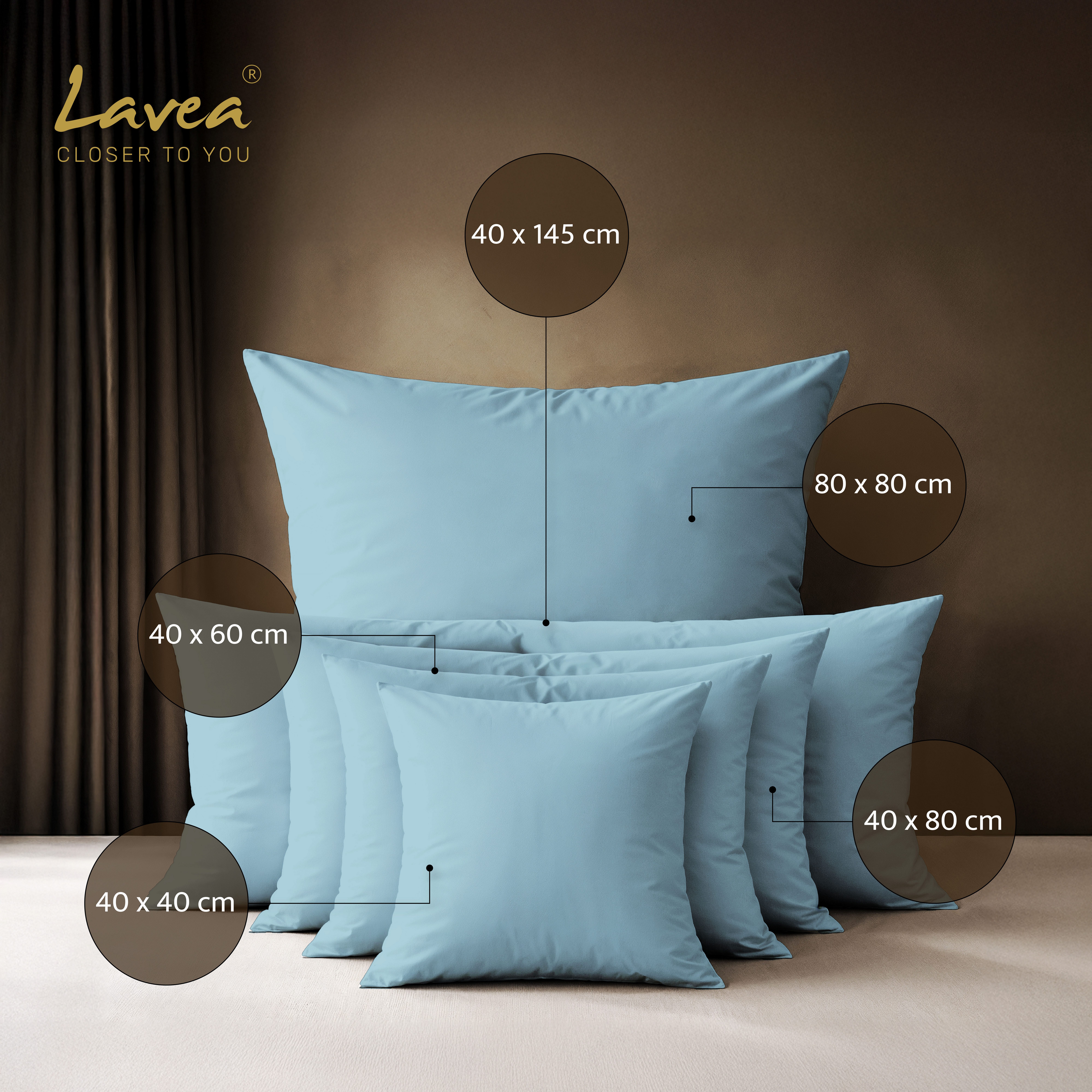 Lavea Kissenbezug 2er Set 100% Baumwolle flauschig, Jasmin, Kissenhülle, Kissenbezüge, (2 Stück), pflegeleicht, langlebige Qualität, mit Reißverschluss