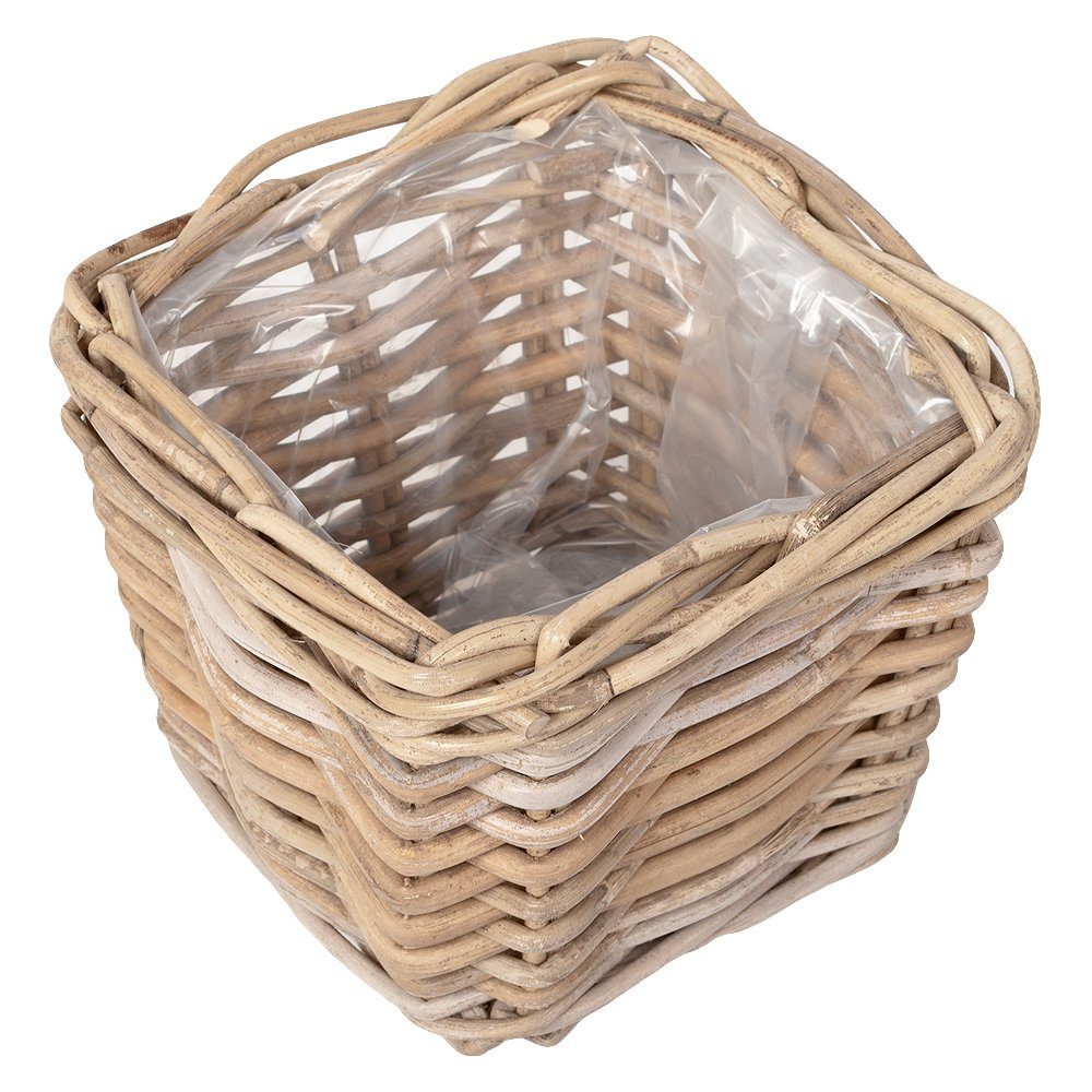 LebensWohnArt Pflanzschale Rattan Pflanzkorb VERONA-Quadratisch ca.25cm günstig online kaufen
