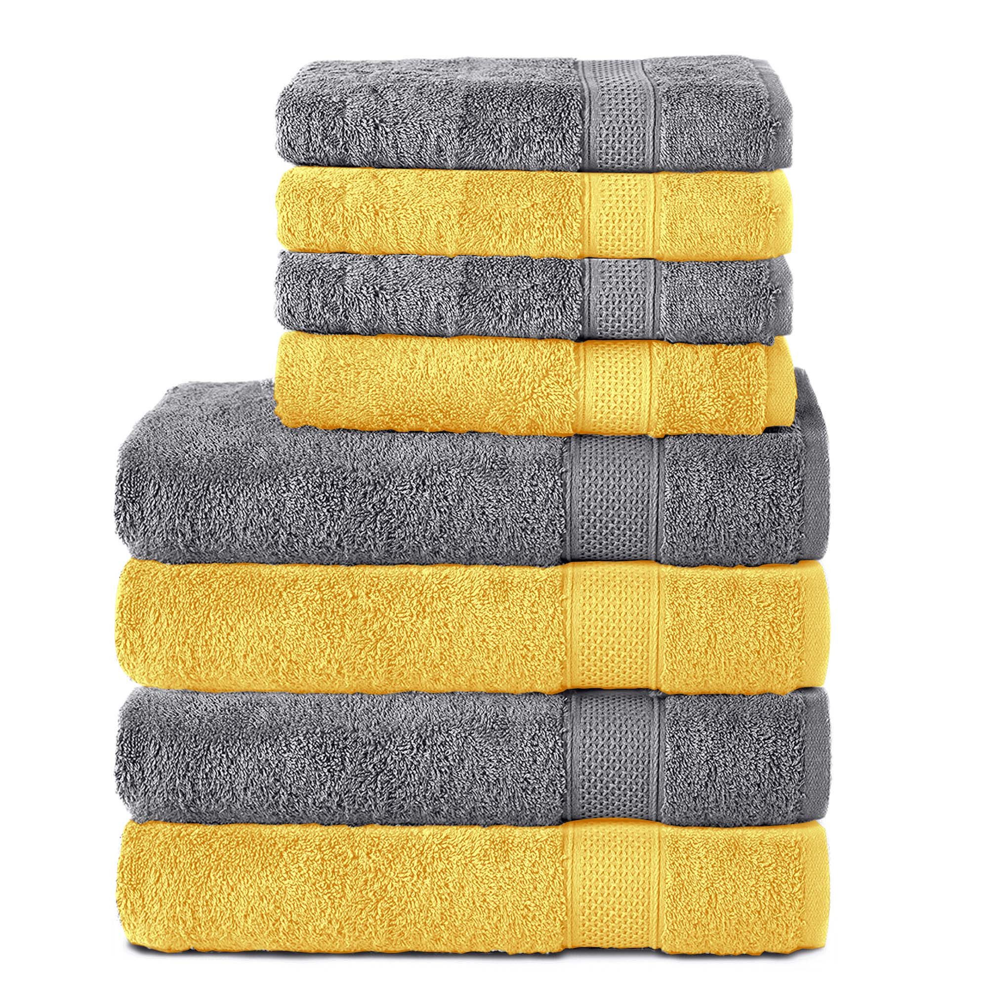 Komfortec Handtuch Set aus 100% Baumwolle, 4 Рушники 50x100 cm und 4 Банні рушники 70x140 cm, Frottee (Packung, 8-St), Duschtücher & Badehandtuch, Weich, Towel, Groß