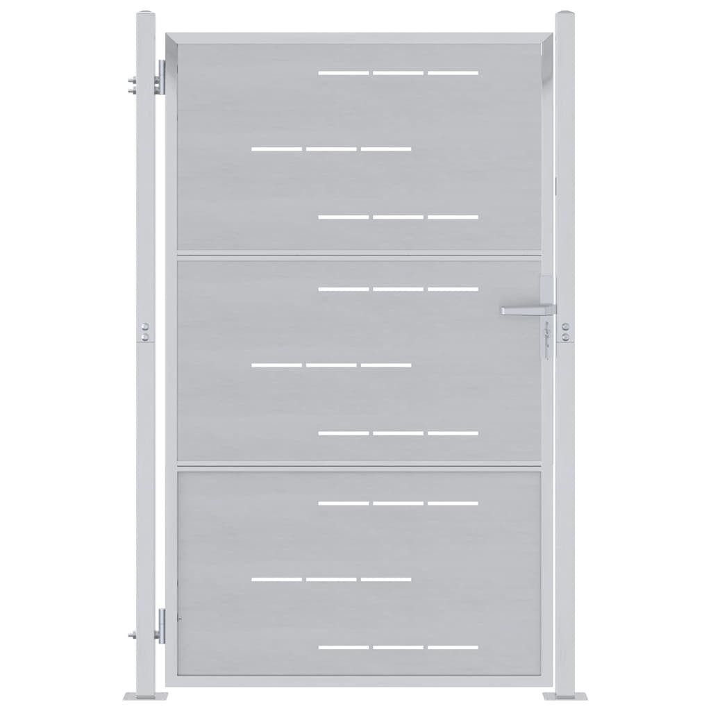 vidaXL Gartentor Gartentor mit Schloss Silber 85 x 120 cm Edelstahl