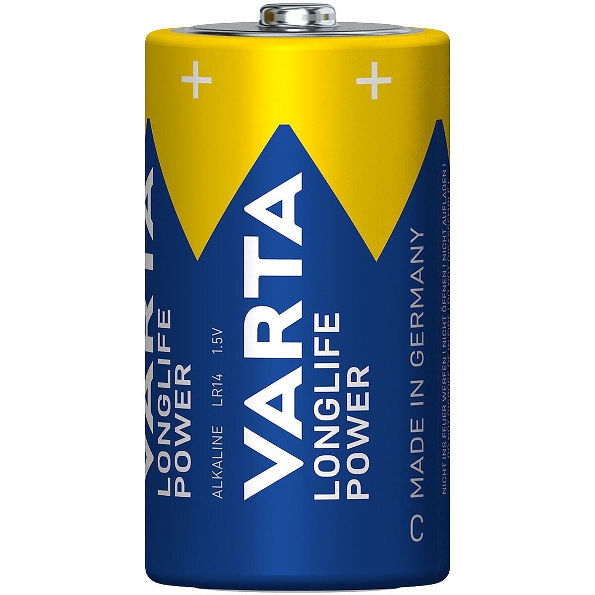 VARTA LONGLIFE Power Batterie, (1.5 V, 2 St), Baby / C / LR14, 1,5 V, Alkali