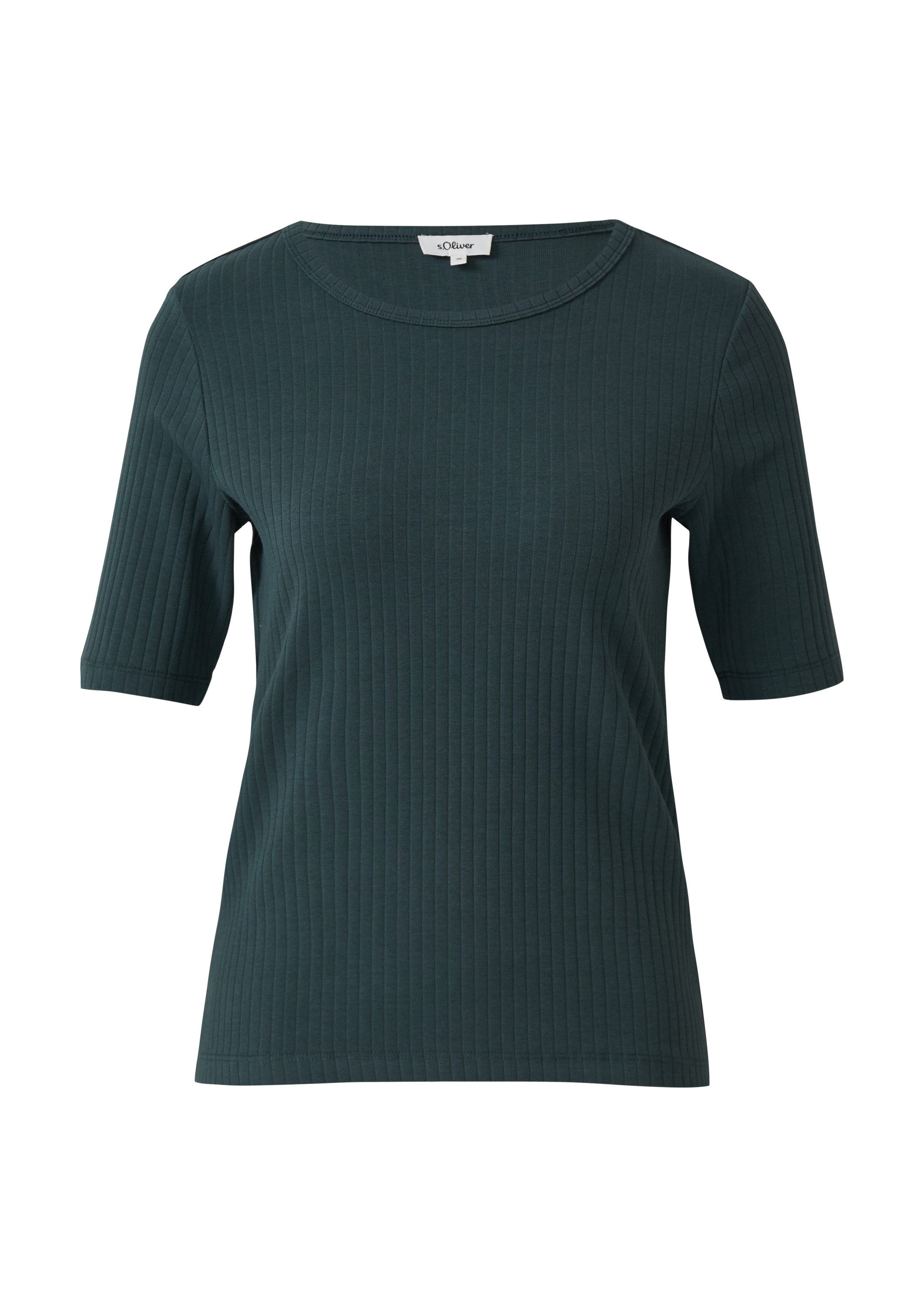 s.Oliver Kurzarmshirt T-Shirt Geripptes Jerseyshirt aus Baumwollstretch günstig online kaufen