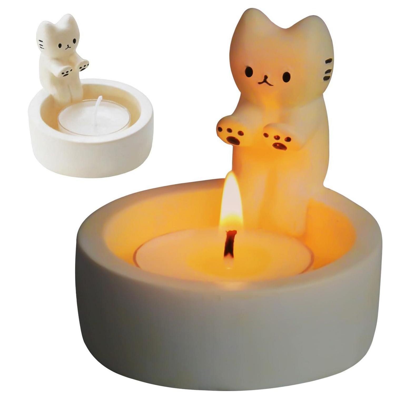 LuxusKollektion Teelichthalter Katzen Kerzenhalter Deko (1 St)