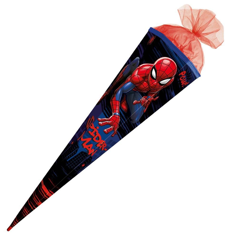 Roth Schultüte Marvel Spiderman, 100 cm, eckig, Tüllverschluss, Roth-Spitze, Zuckertüte