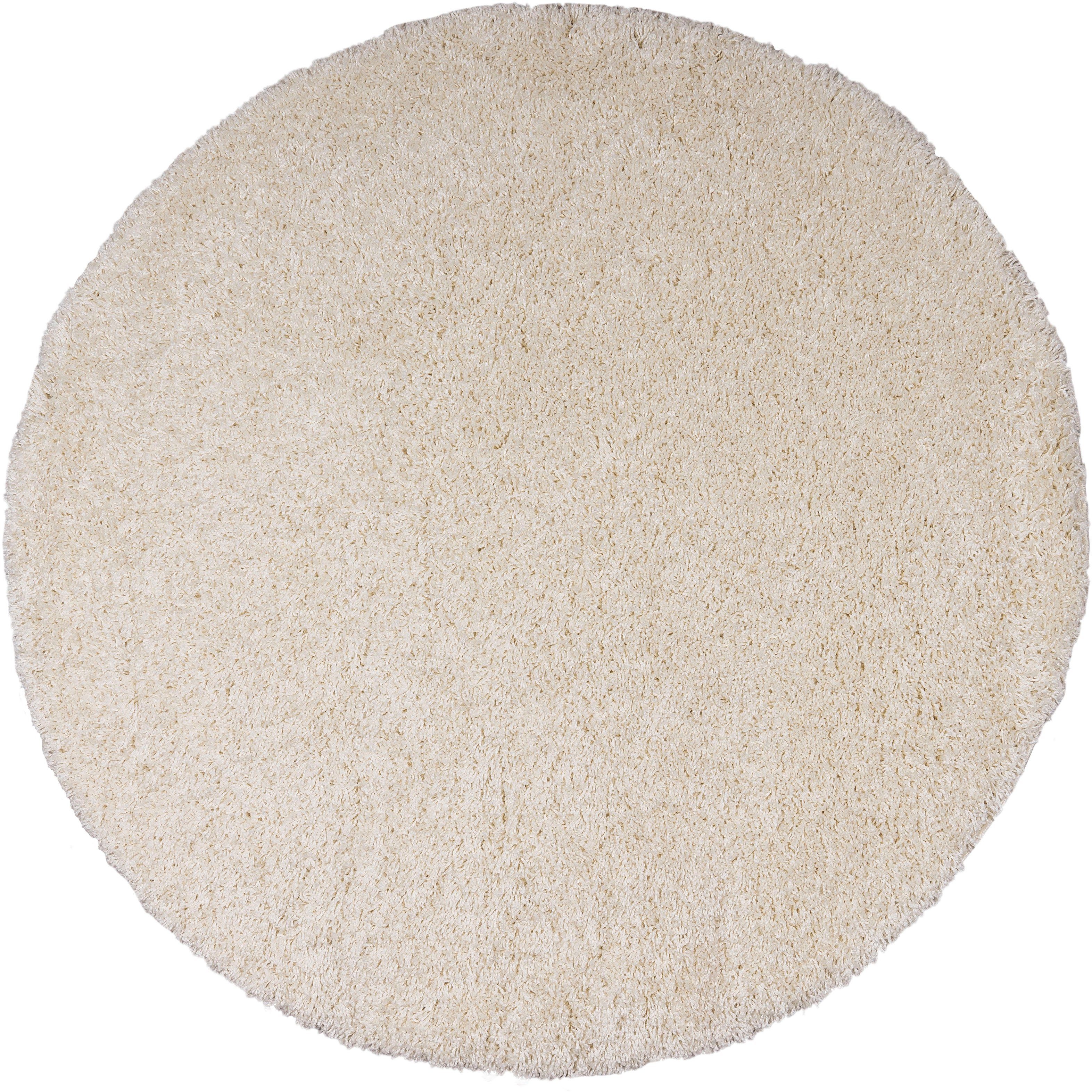Teppich Shaggy 30, Home affaire, rund, Höhe: 30 mm, Teppich in Uni-Farben, besonders weich und kuschelig creme