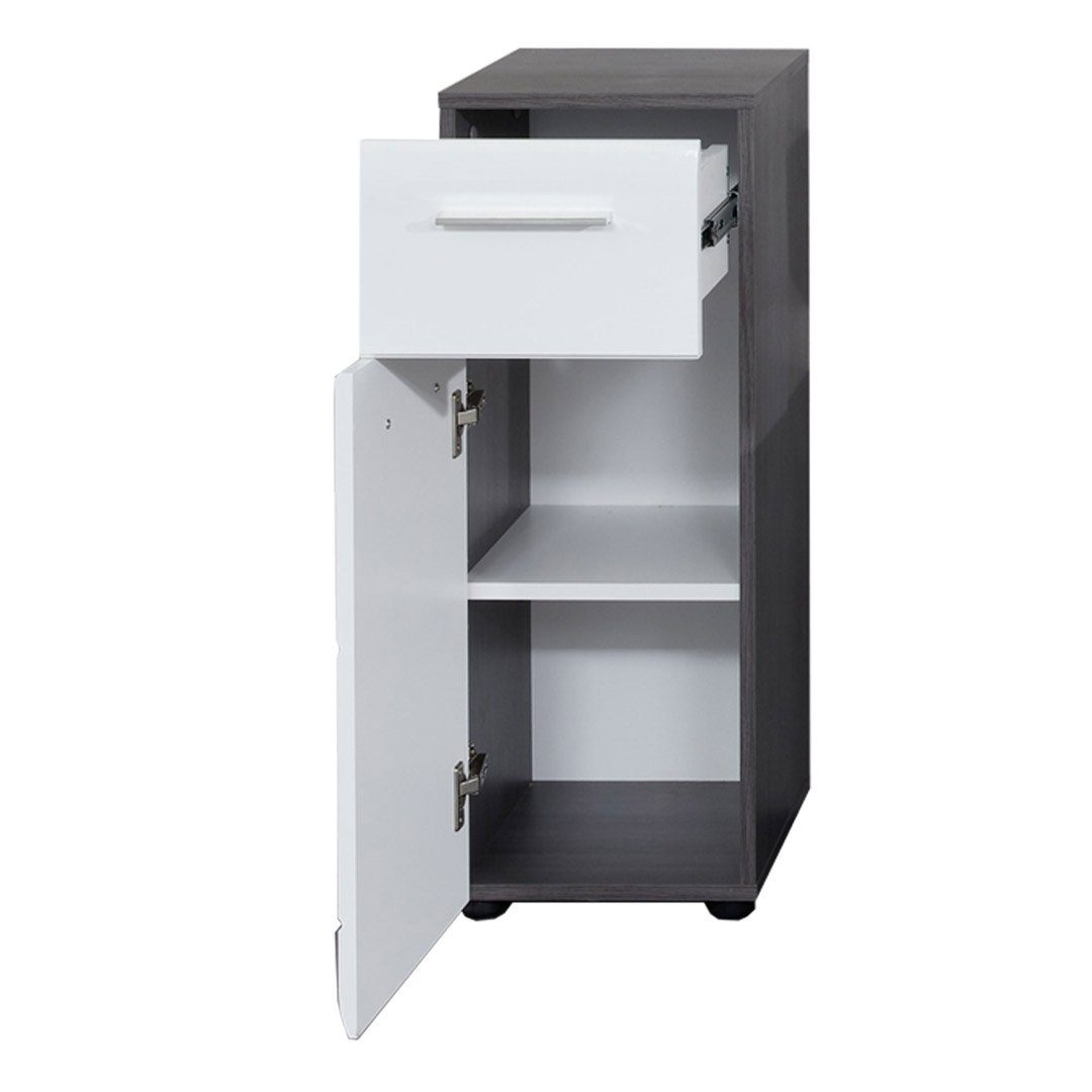 trendteam Badezimmerspiegelschrank LineBad Badschrank 1 Tür, 1 Schublade rauchsilber, (1-St)