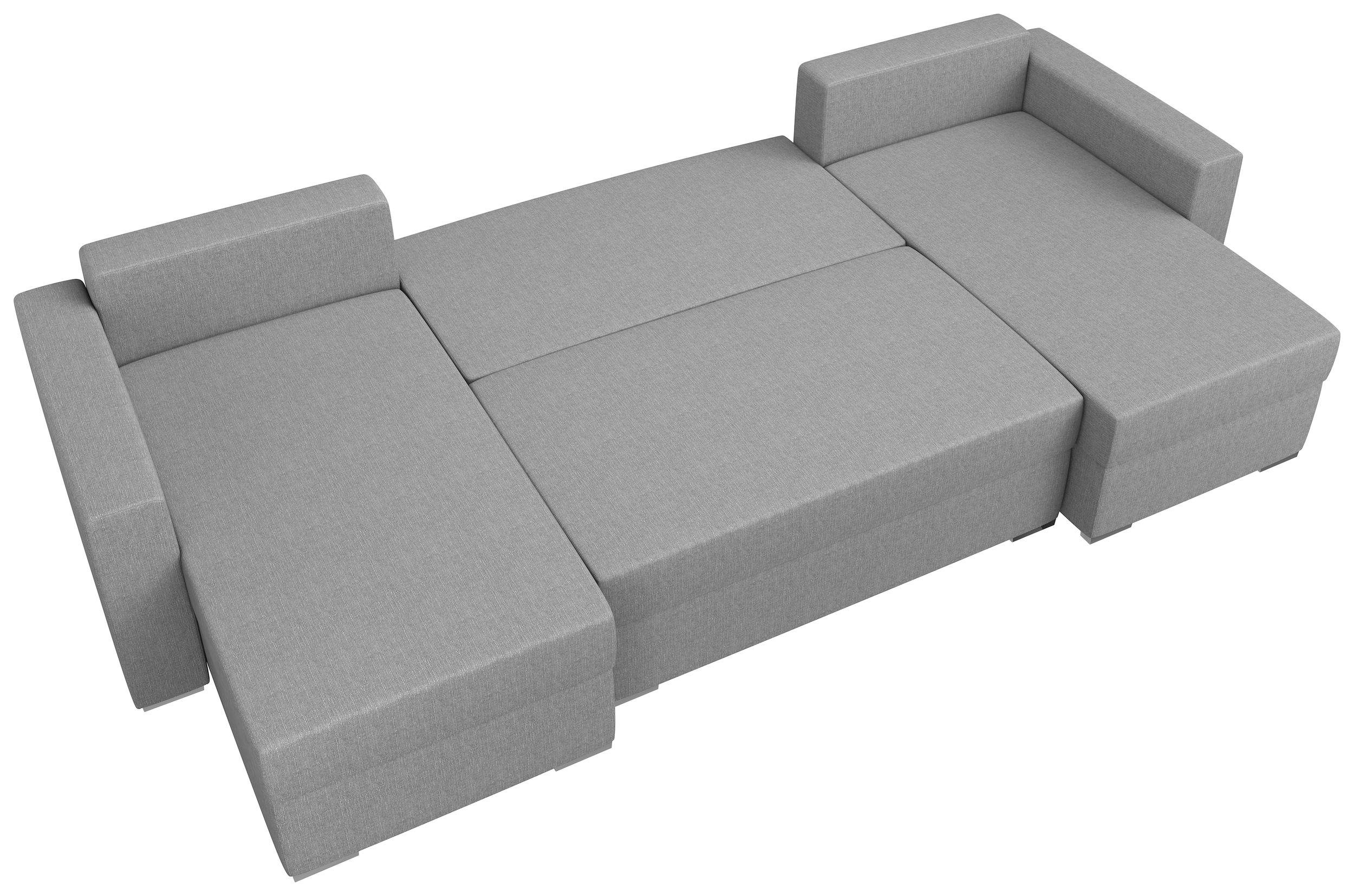 Sitzkomfort, Wohnlandschaft Sofa, Klassisch Rubicon, und Kissen, Bettkasten, frei U-Form, mit Design im stellbar, Stylefy Raum inklusive Bettfunktion