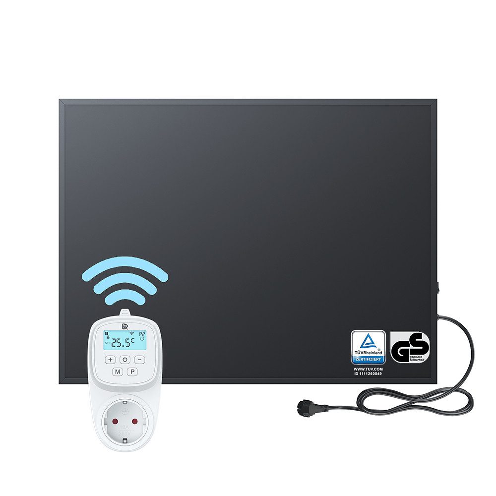 Bringer Infrarotheizung Wandheizung, 300-1200 Watt mit Thermostat Elektroheizung Schwarz