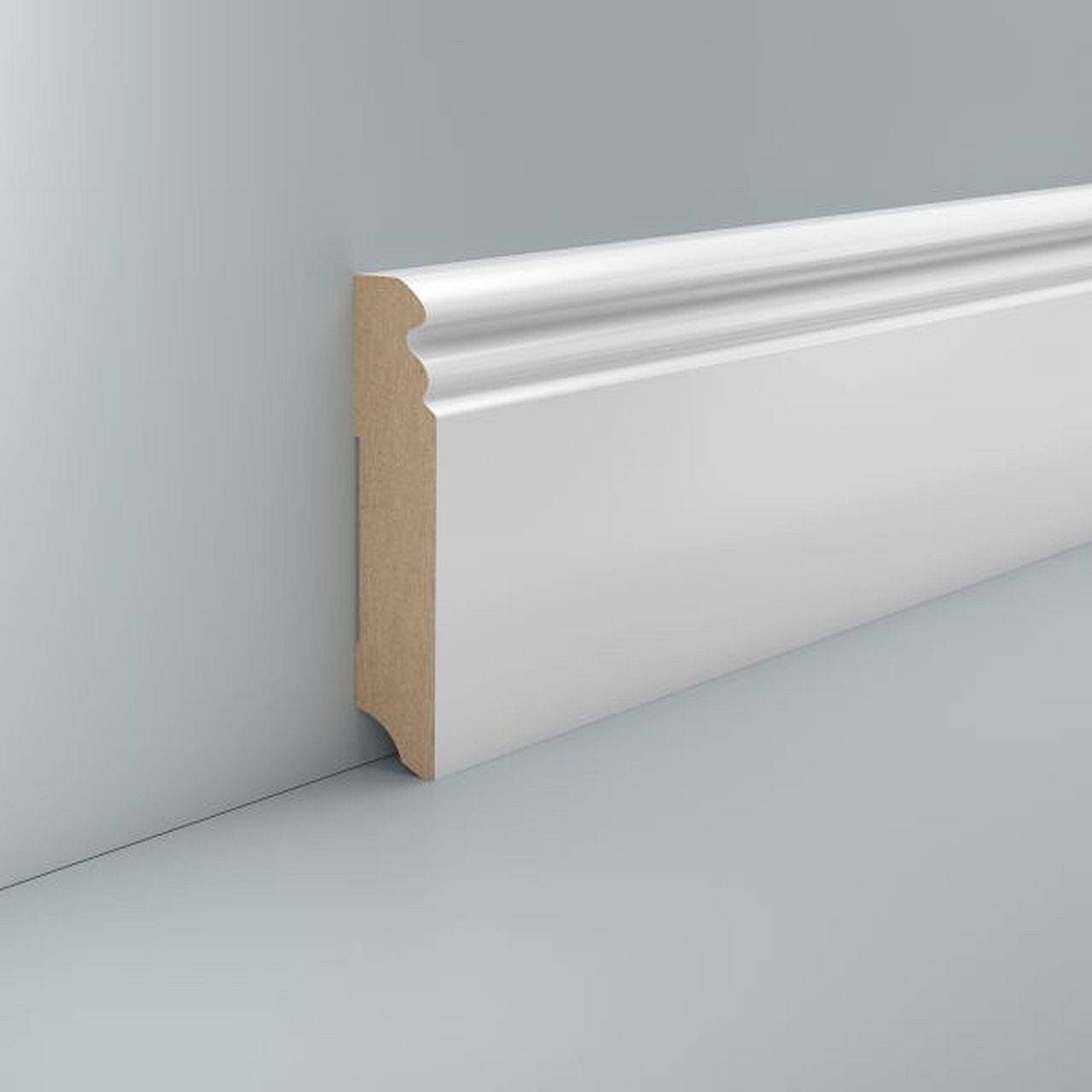 Südbrock Sockelleiste Sockelleiste MDF Hamburger Profil 19 x 96 in RAL 9016, L: 250 cm, H: 9.6 cm, 1-St.