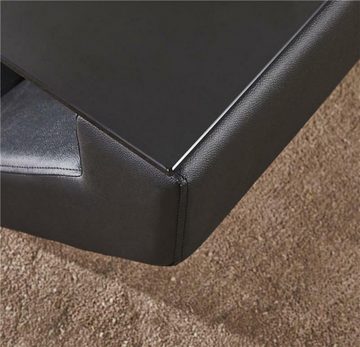 JVmoebel Couchtisch Edler Luxus Couchtische Glas Design Couch Tisch Beistell Leder Sofort (1-St)