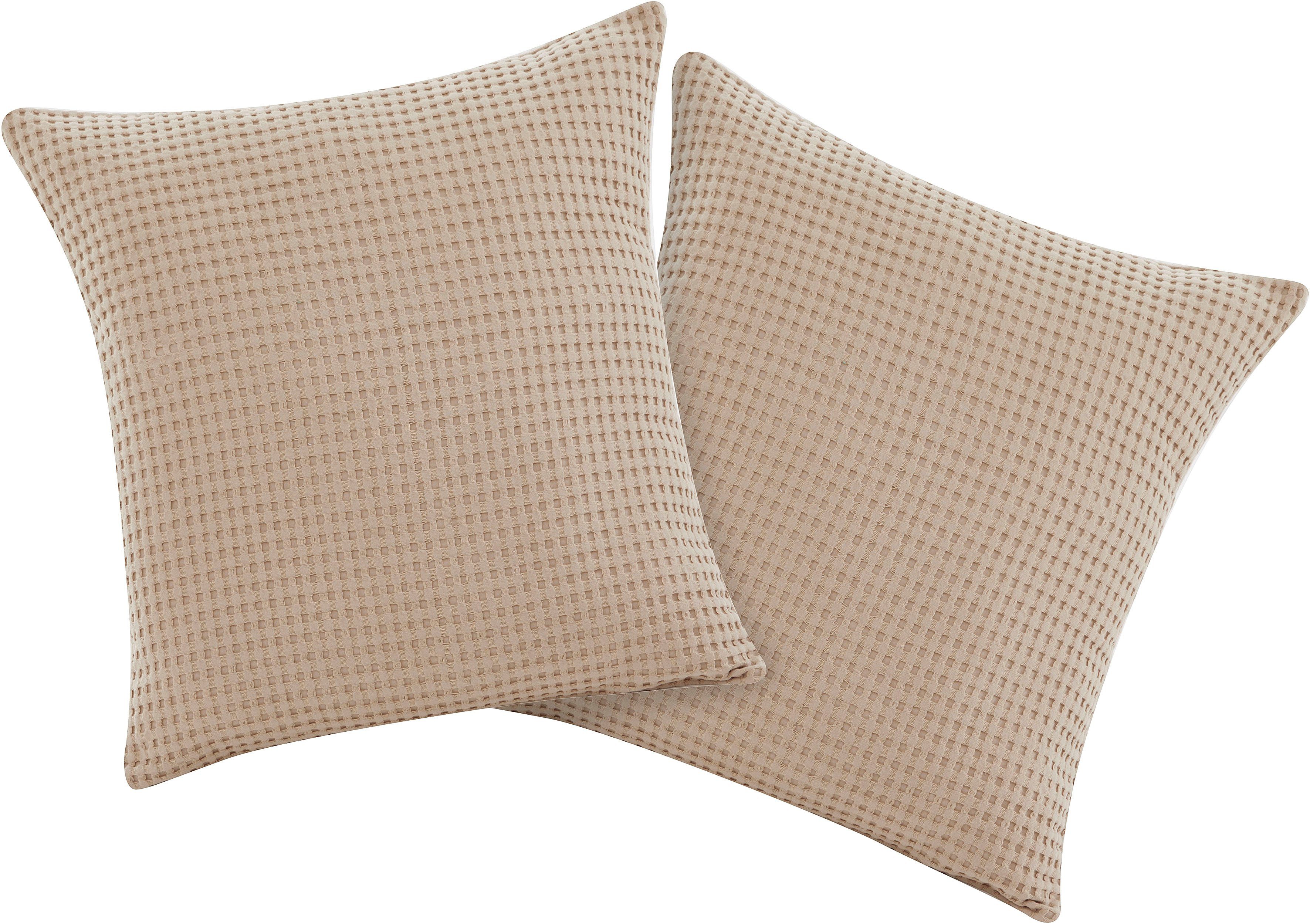 OTTO home Kissenbezug Greta, (2 Stück), in Waffelpiqué Optik, in vielen Farben erhältlich, Bezug in 50x50 cm