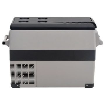 vidaXL Kühlbox Kompressor Kühlbox mit Griff und Adapter Schwarz und Grau 55 L Camping
