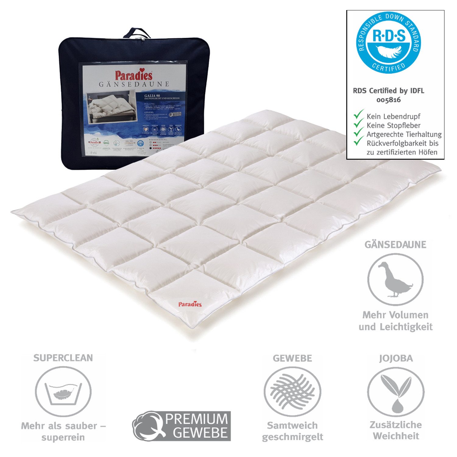 Paradies Daunenbettdecke Paradies Gänsedaunen Bettdecke Daunendecke Galia m günstig online kaufen