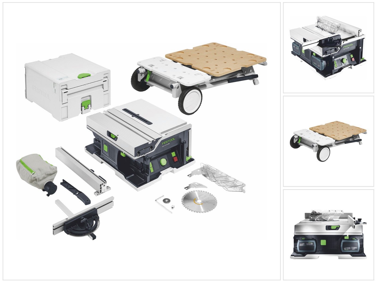 FESTOOL Akku-Tischkreissäge CSC SYS 50 EBI-Basic-Set 36 V (2x 18 V) (577371) 168 mm Brushless