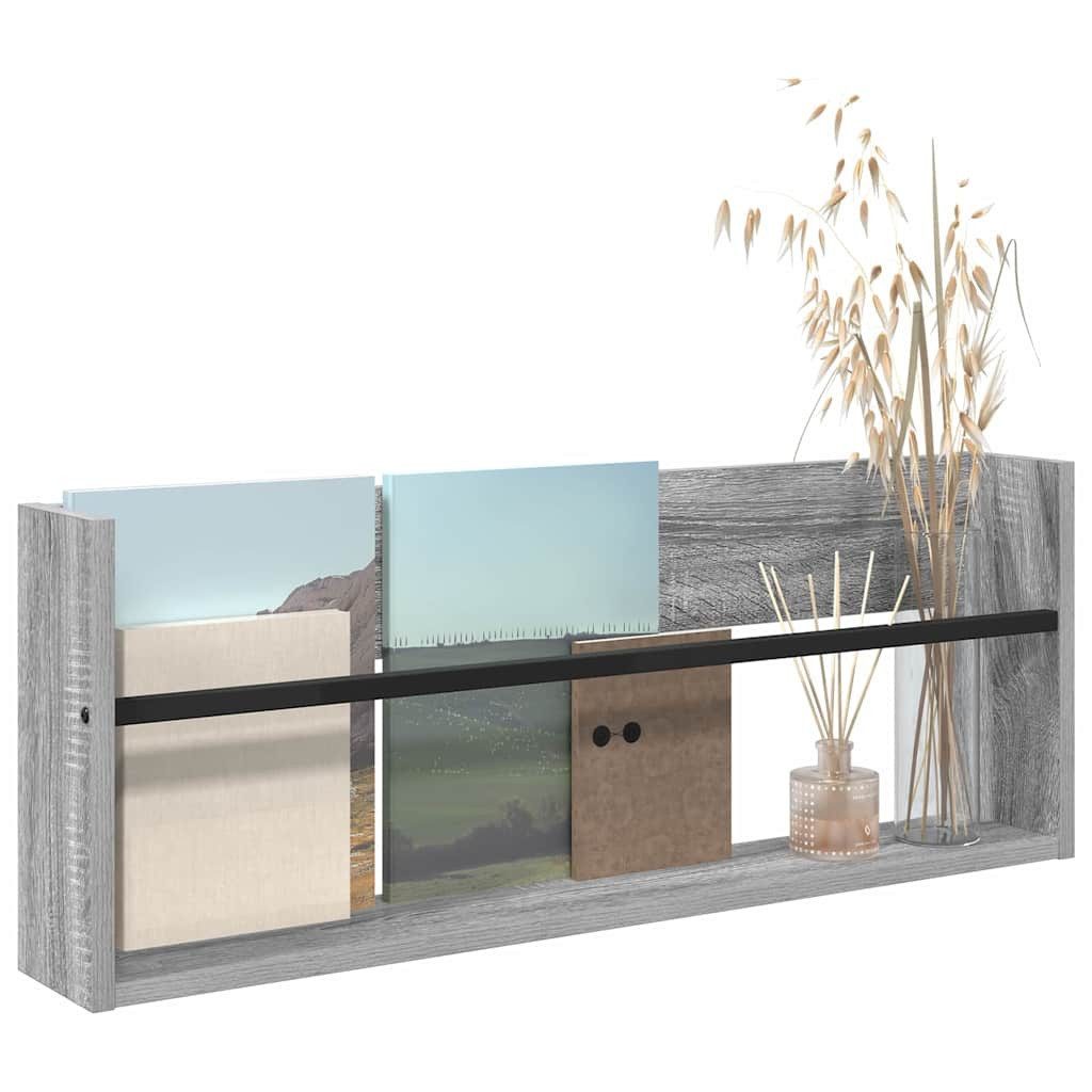 vidaXL Zeitungsständer Magazinregal Graues Sonoma 80 x 12 x 30 cm Holzwerkstoff (1 St)