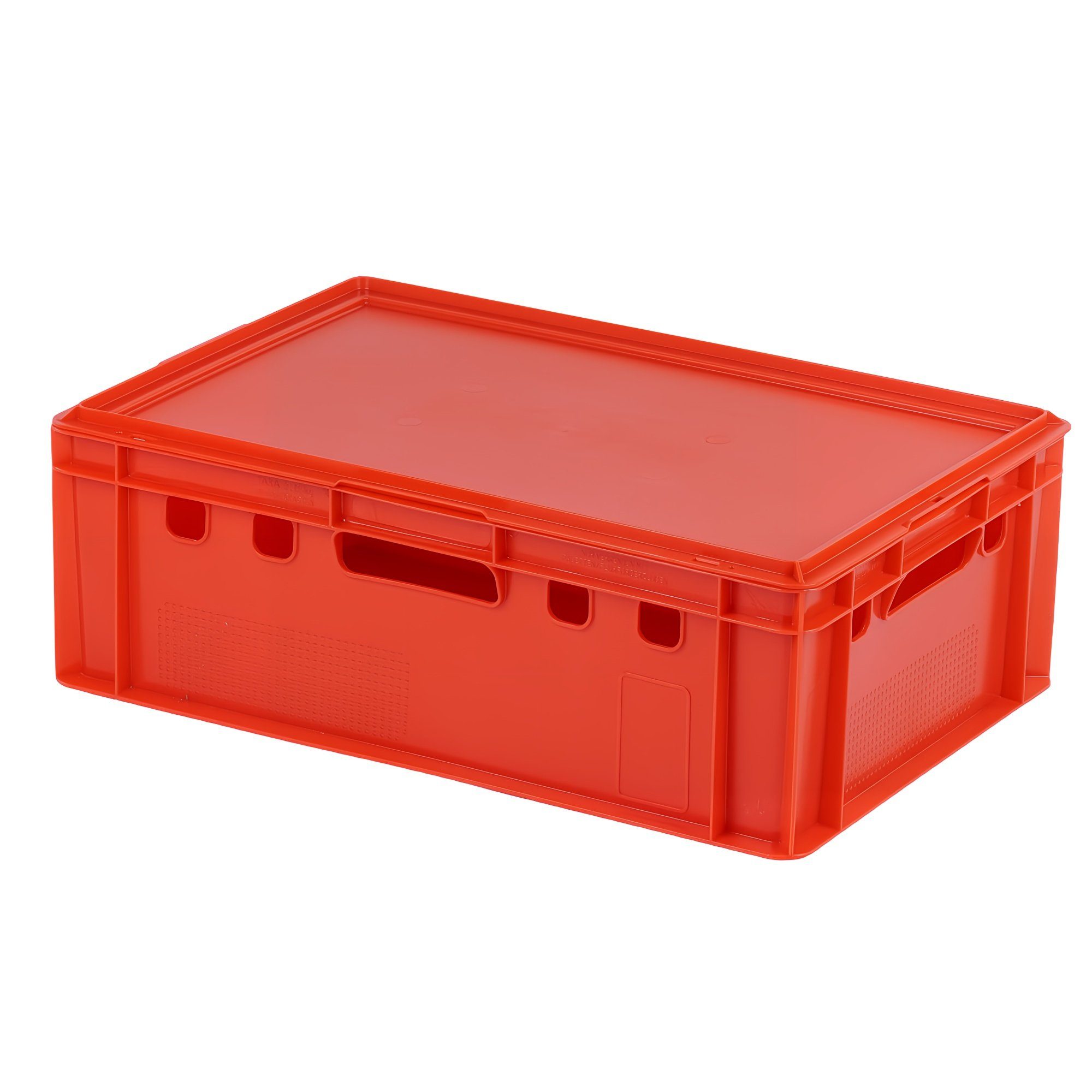 Logiplast Transportbehälter E2 Kiste mit rotem Deckel, (Spar-Set, Eine E2 Kiste mit rotem Deckel), lebensmittelunbedenklich, robust, leicht zu reinigen