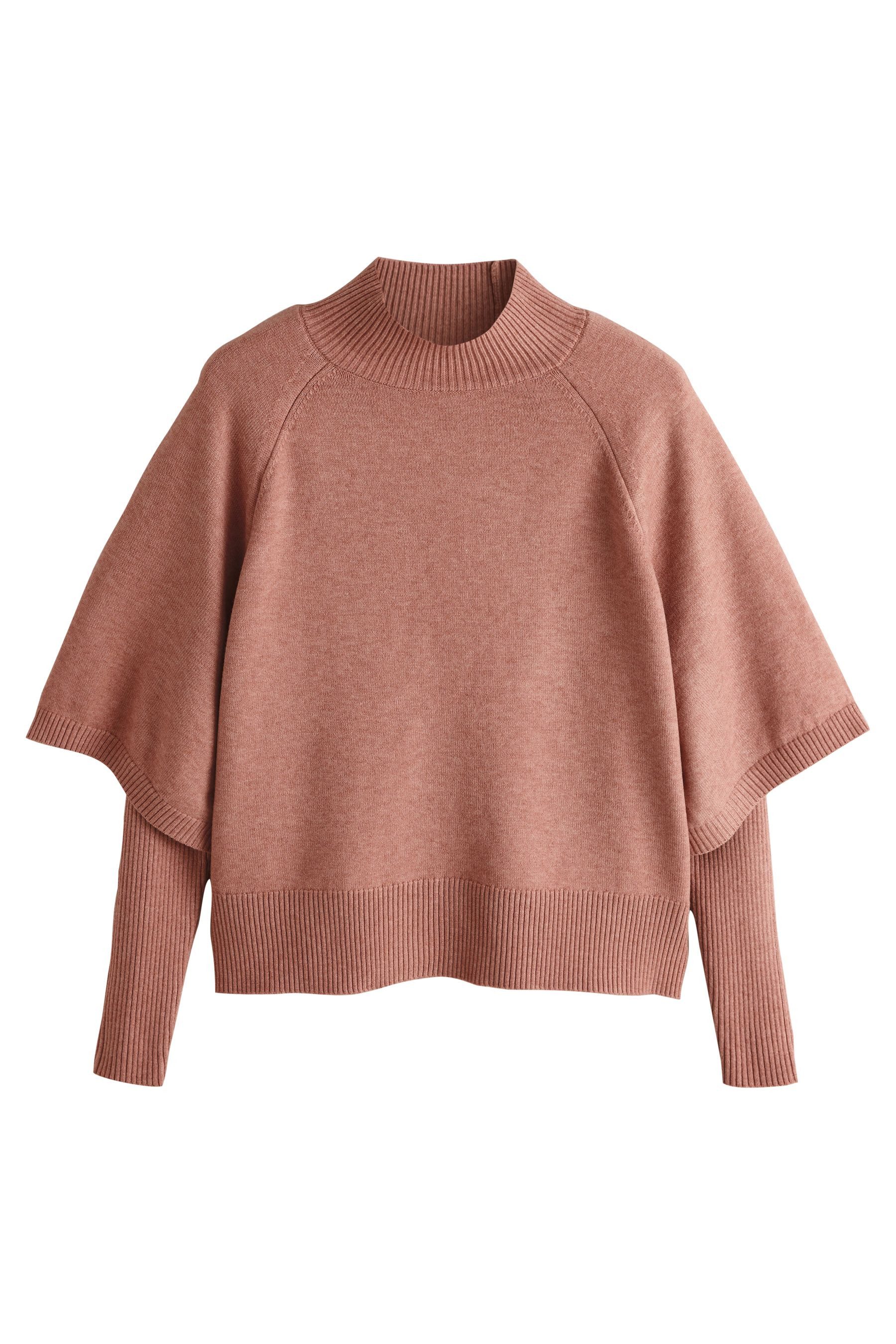 Next 2-in-1-Pullover Gestrickter Poncho mit vorgetäuschten Lagen (1-tlg)