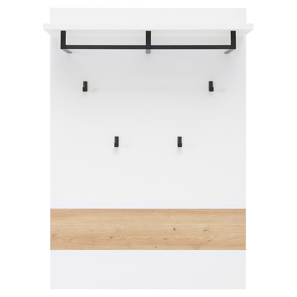Lomadox Garderobe MANRESA-36-WHITE, Шкафыpaneel, 80 cm breit, Hutablage, Kleiderstange, 4 Haken