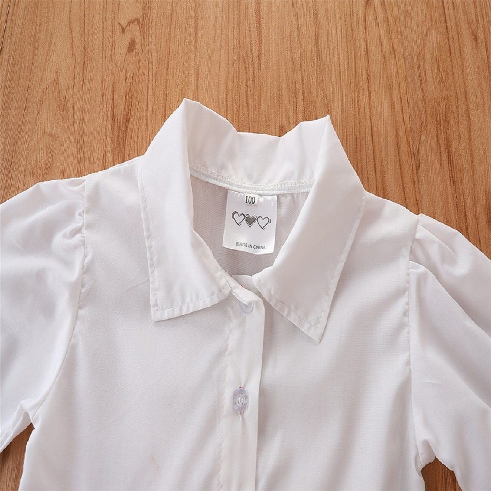 LAPA Shirtkleid für Set + Jeansweste (2-tlg) Langarm-Hemdkleid Mädchen