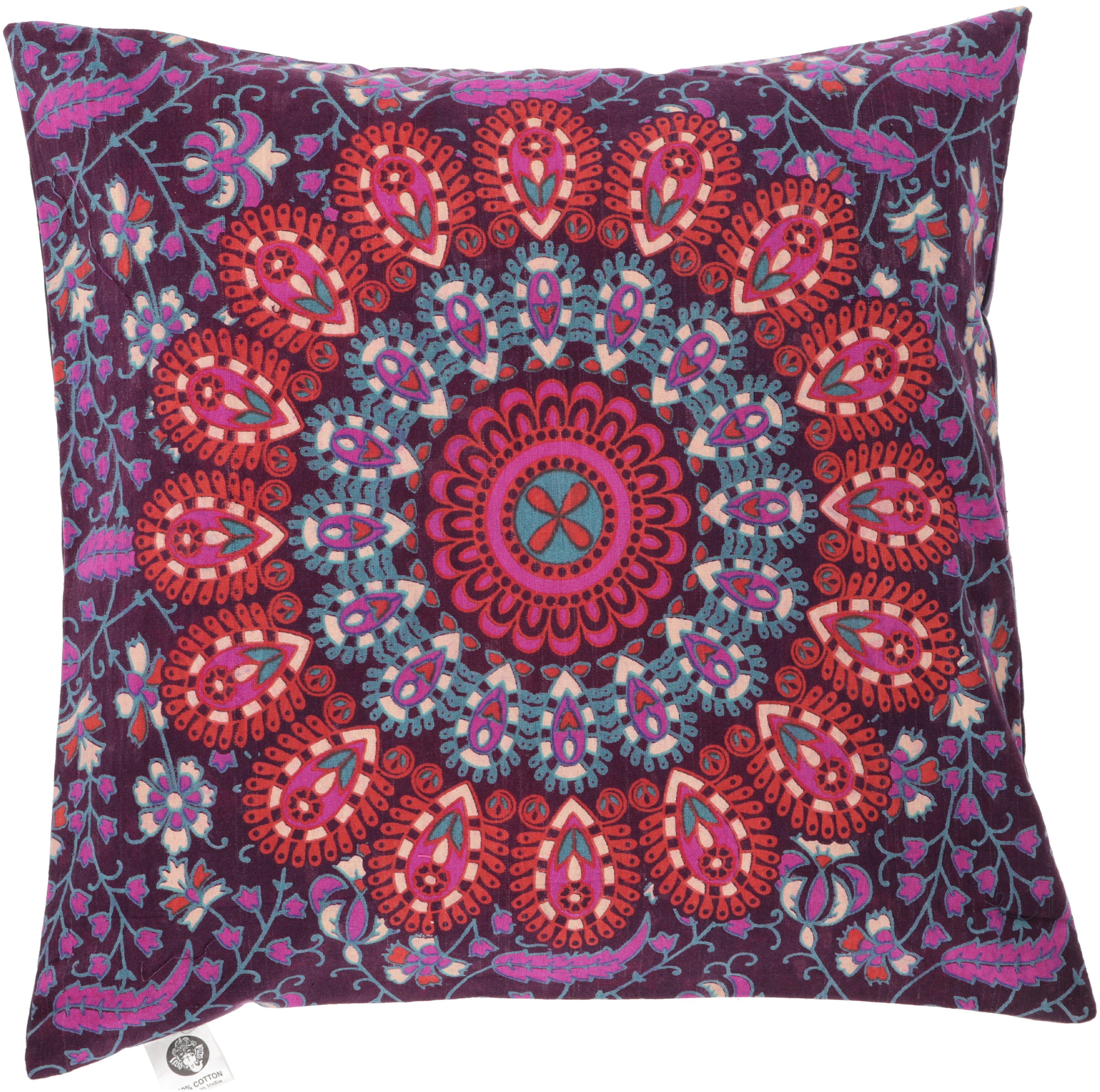 Kissenbezüge Boho Kissenhülle Mandala, bedrucktes Folklore.., Guru-Shop plum/rot | Kissenbezüge