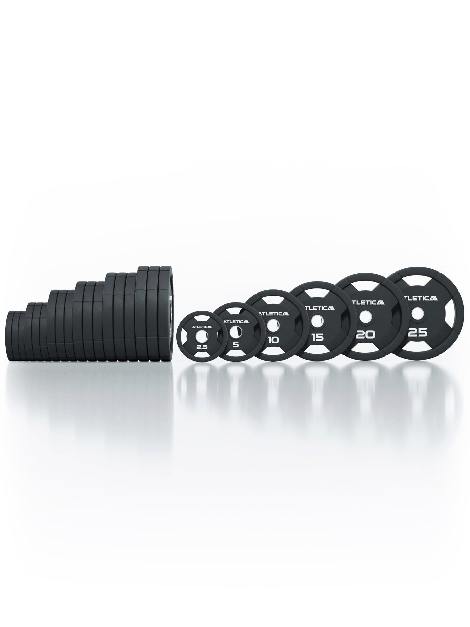 ATLETICA Hantelscheiben 4H Rubber Plates, 310kg Set, Gummierte Hantelscheiben