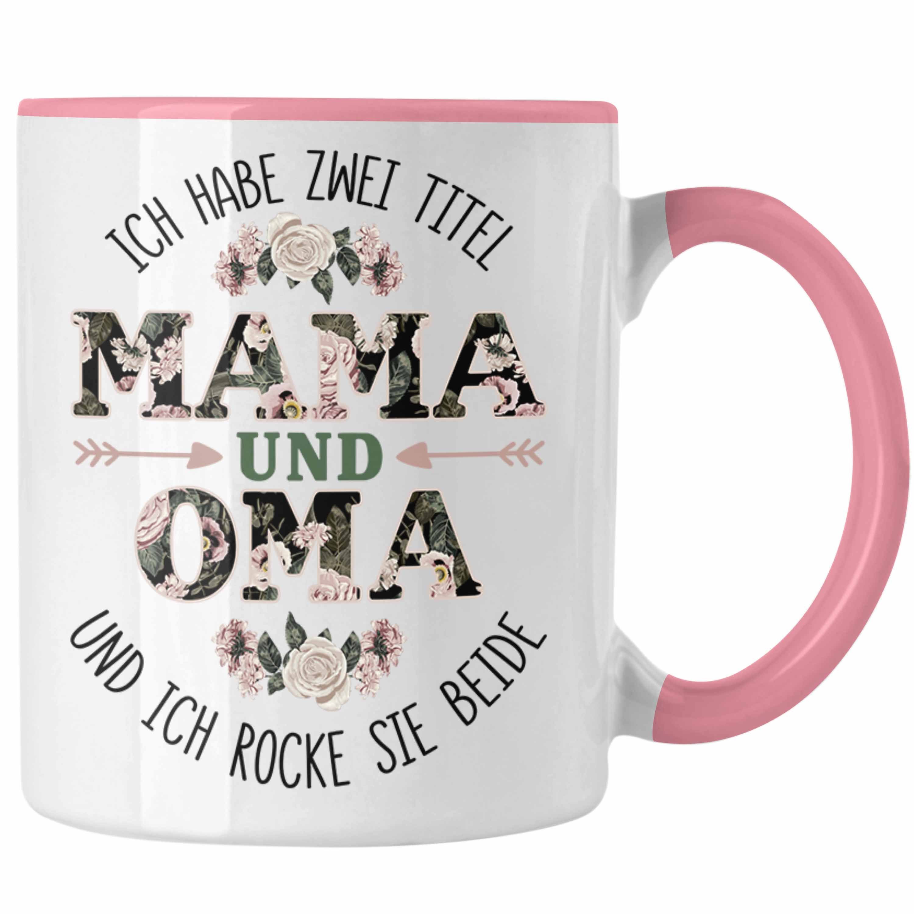 Trendation Tasse Trendation - Mama und Oma Tasse Geschenk für Oma Weihnachten Geburtstag Lustige Tasse Beste Oma Rosa