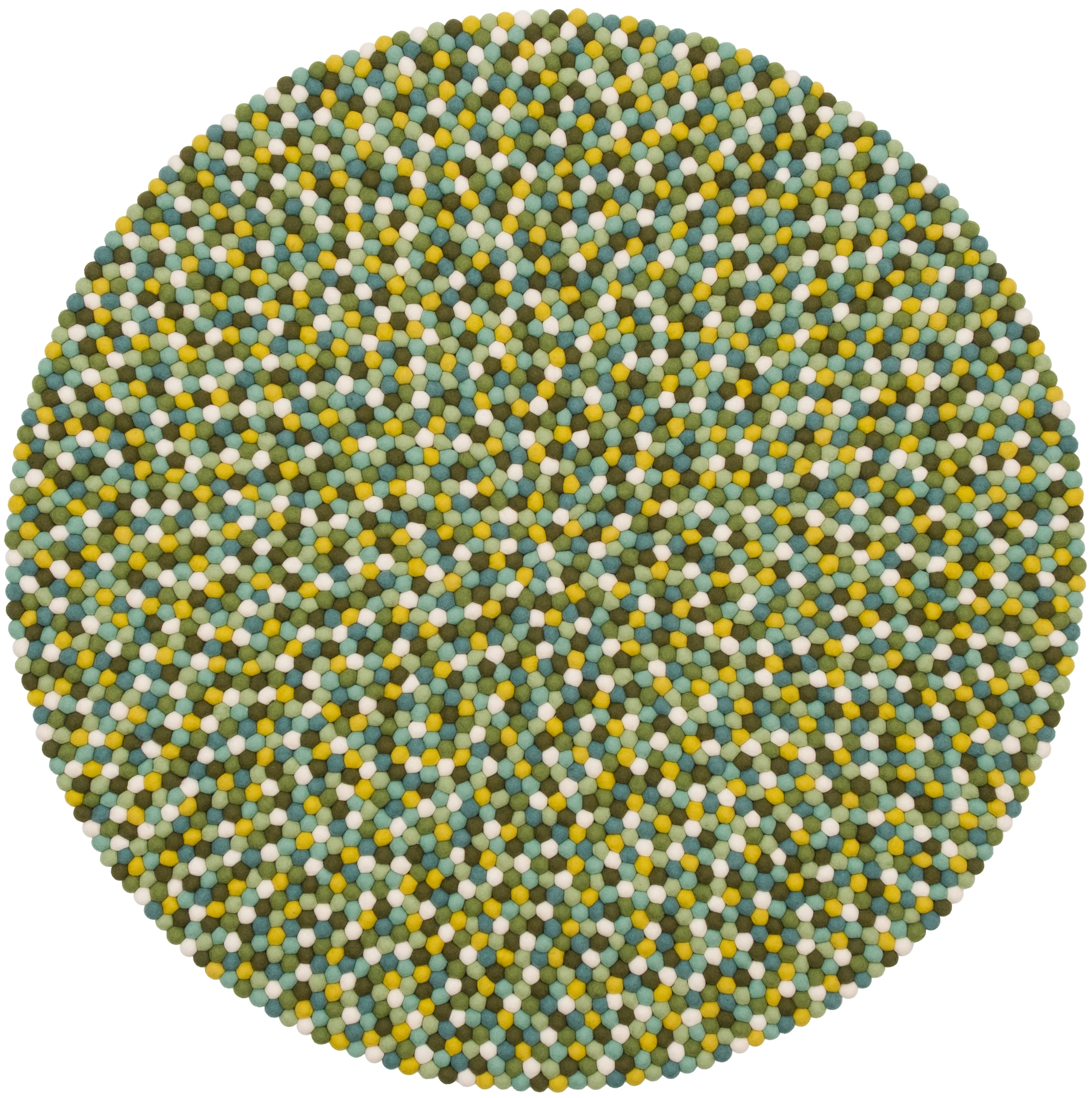 myfelt Wollteppich Finn Filzkugelteppich mehrfarbig, Schurwolle