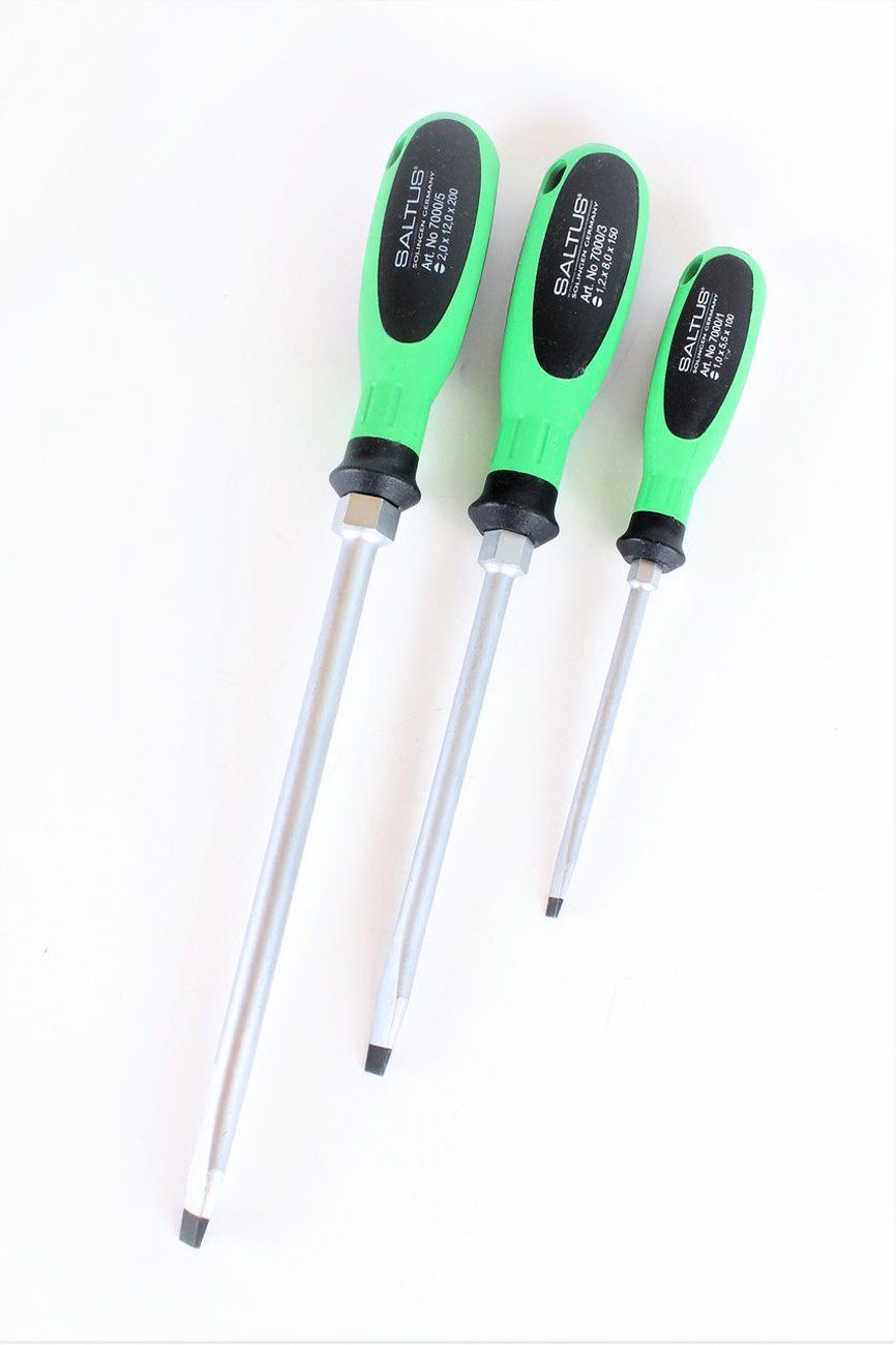 Saltus Bit-Schraubendreher SALTUS Schlitz Schraubendreher Satz 3 teilig Schraubenzieher Set…