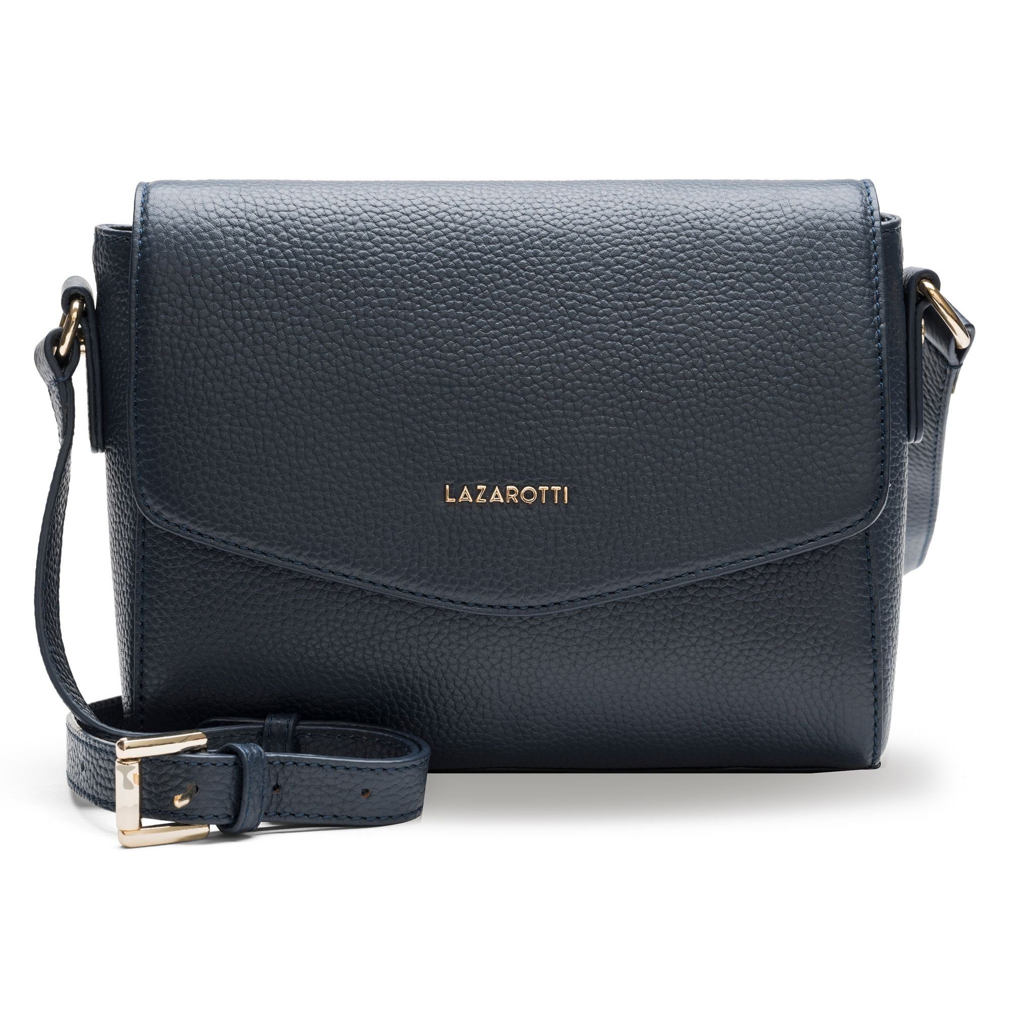 Lazarotti Umhängetasche Bologna Leather, Leder navy | Umhängetaschen