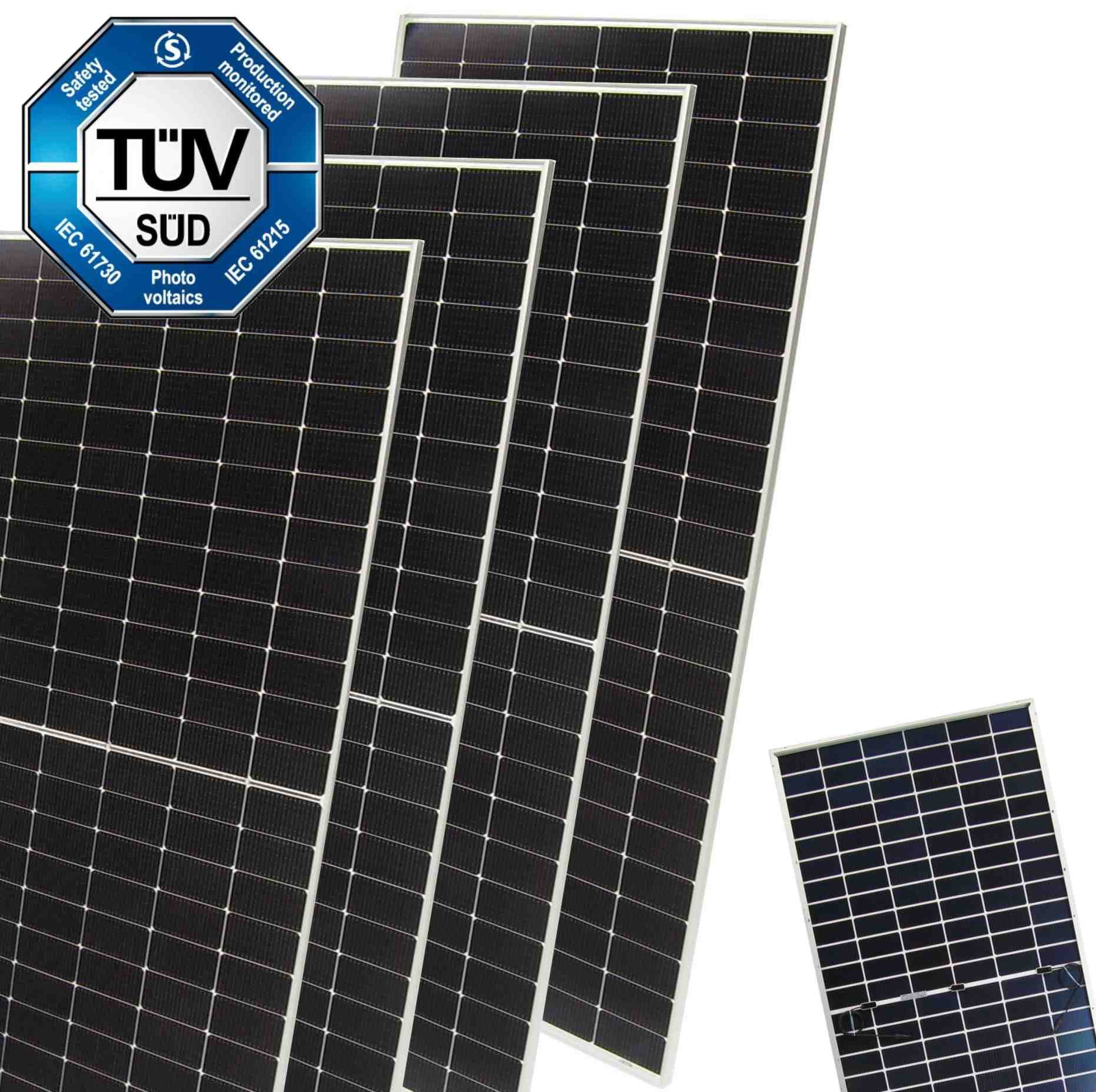 Apex Solarmodul Solarpanel Solarmodul 600W - 2400W Bifazial Solarzelle 66427, (4-St)