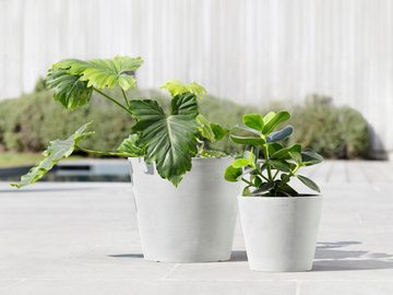 ECOPOTS Blumentopf Amsterdam 20 + Wassersystem Weißgrau, für innen und außen: frostsicher, bruchsicher und lichtbeständig