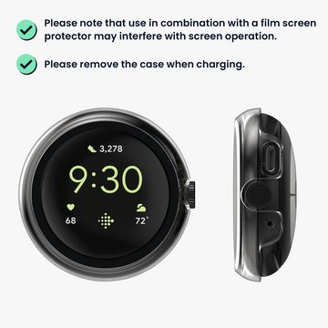 kwmobile Smartwatch-Hülle 2x Hülle für Google Pixel Watch 2 / Pixel Watch 1, Fullbody Fitnesstracker Glas Cover Case Schutzhülle Set