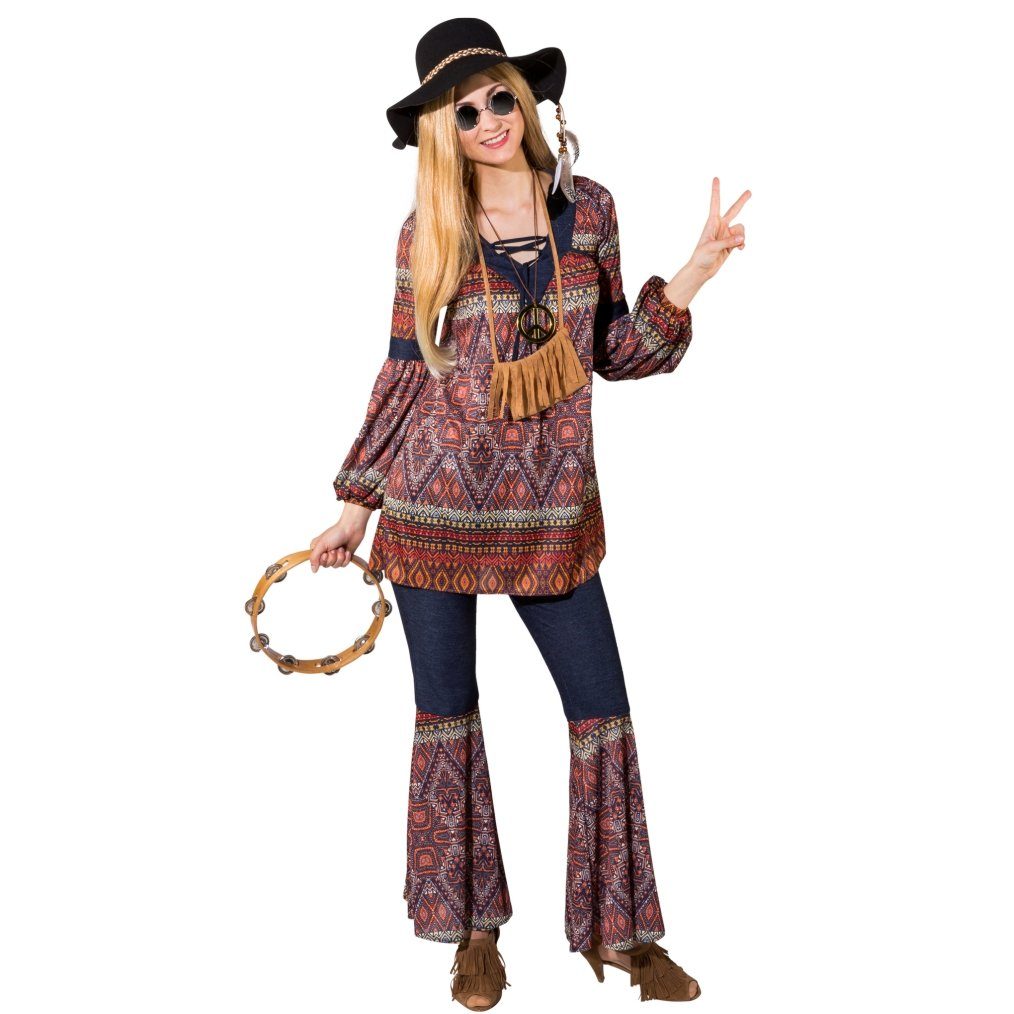 Orlob Hippie-Kostüm 70er Jahre Verleidung für Damen