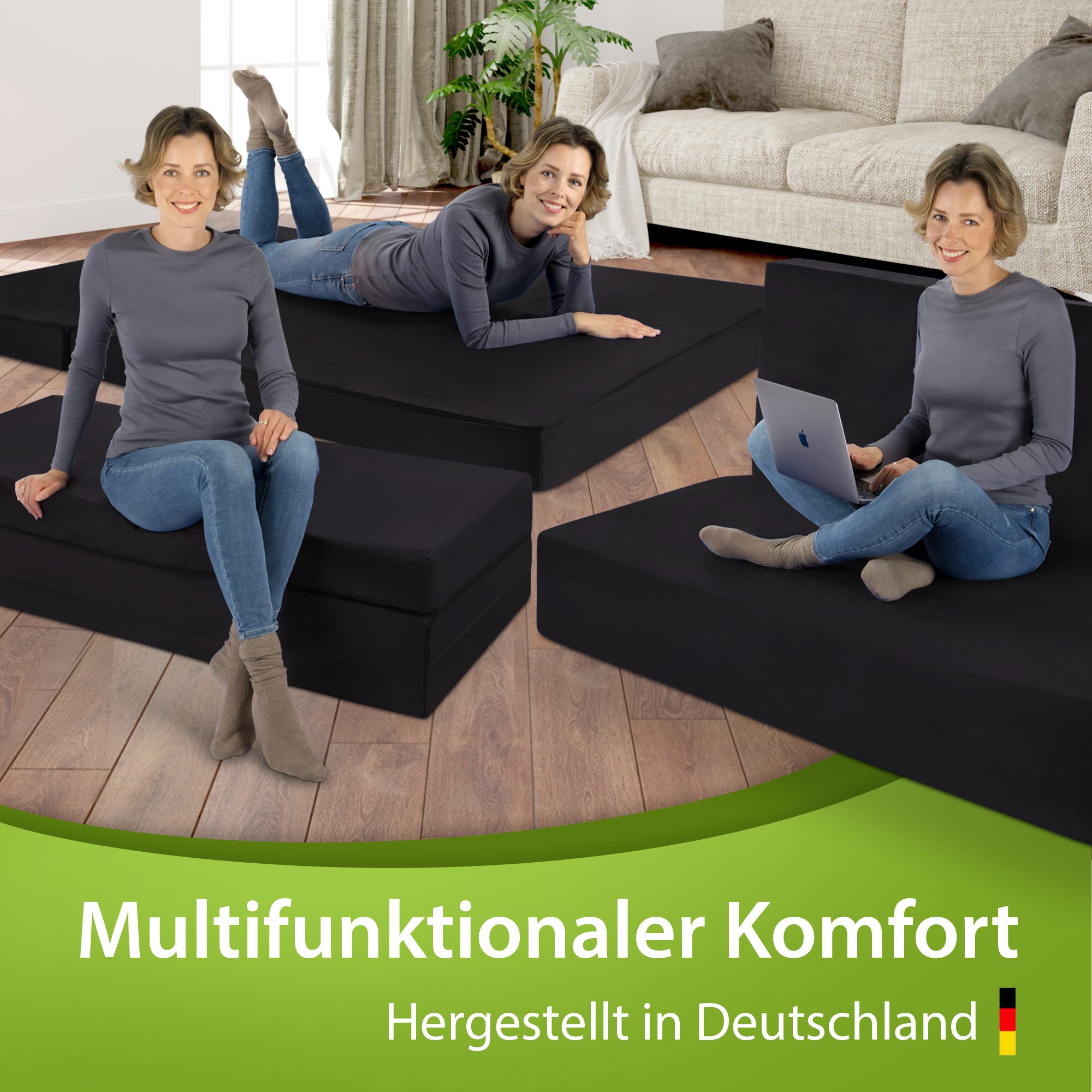 Klappmatratze Luxus Faltmatratze, klappbare Gästematratze, faltbare Matratze, shogazi ®, 12 cm hoch, (1-tlg), MADE IN GERMANY, Direkt vom Hersteller, Testsieger 1,1