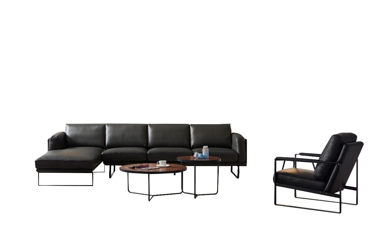 Wohn Echt Couch Sofa Sitz Sofas JVmoebel Leder Landschaft Wohnzimmer-Set, Polster Garnitur