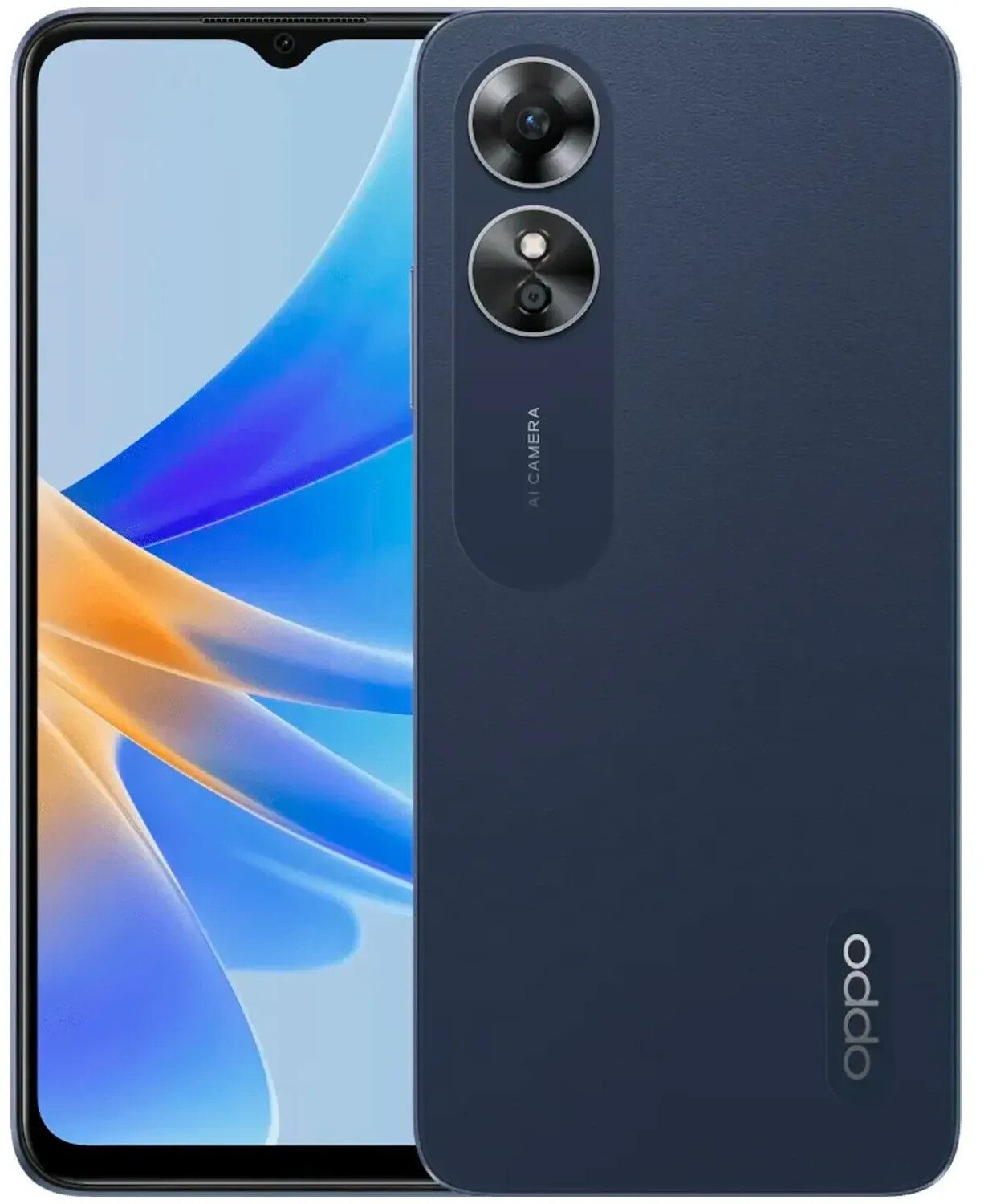 Oppo A17 Dual Sim 64GB CPH2477 Midnight Black Smartphone (16.66 cm/6.56 Zoll, 64 GB Speicherplatz, 50 MP Kamera, Dual-SIM, Micro-USB, 3,5-mm-Klinkenanschluss)