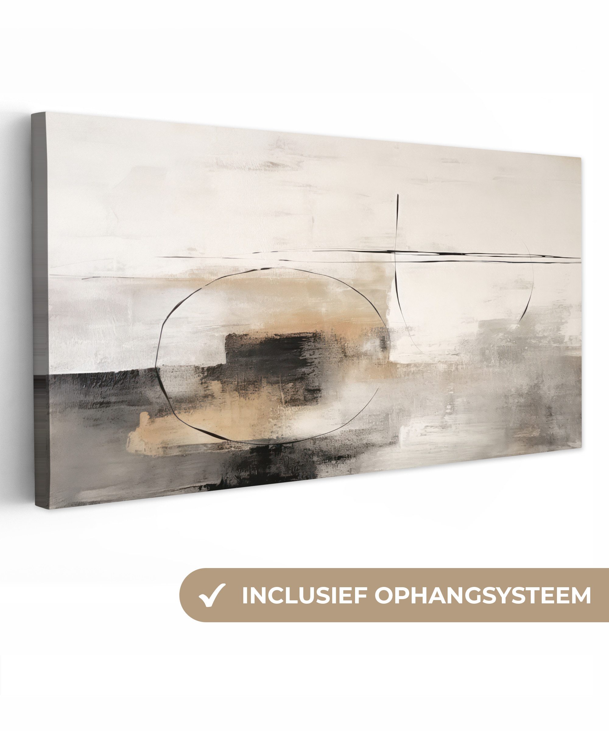 OneMillionCanvasses® Leinwandbild Panorama Kunst - Abstrakt - Grau - Industriell, Fotodruck (1 St), Wandbild, Deko Schlafzimmer Wohnzimmer Flur 40x20 cm