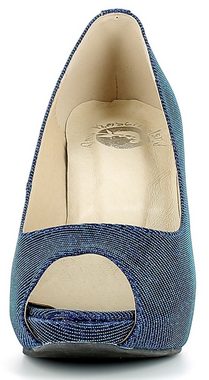 Andrea Conti Glitzer Peeptoe Damen Schuhe - Blau Pumps