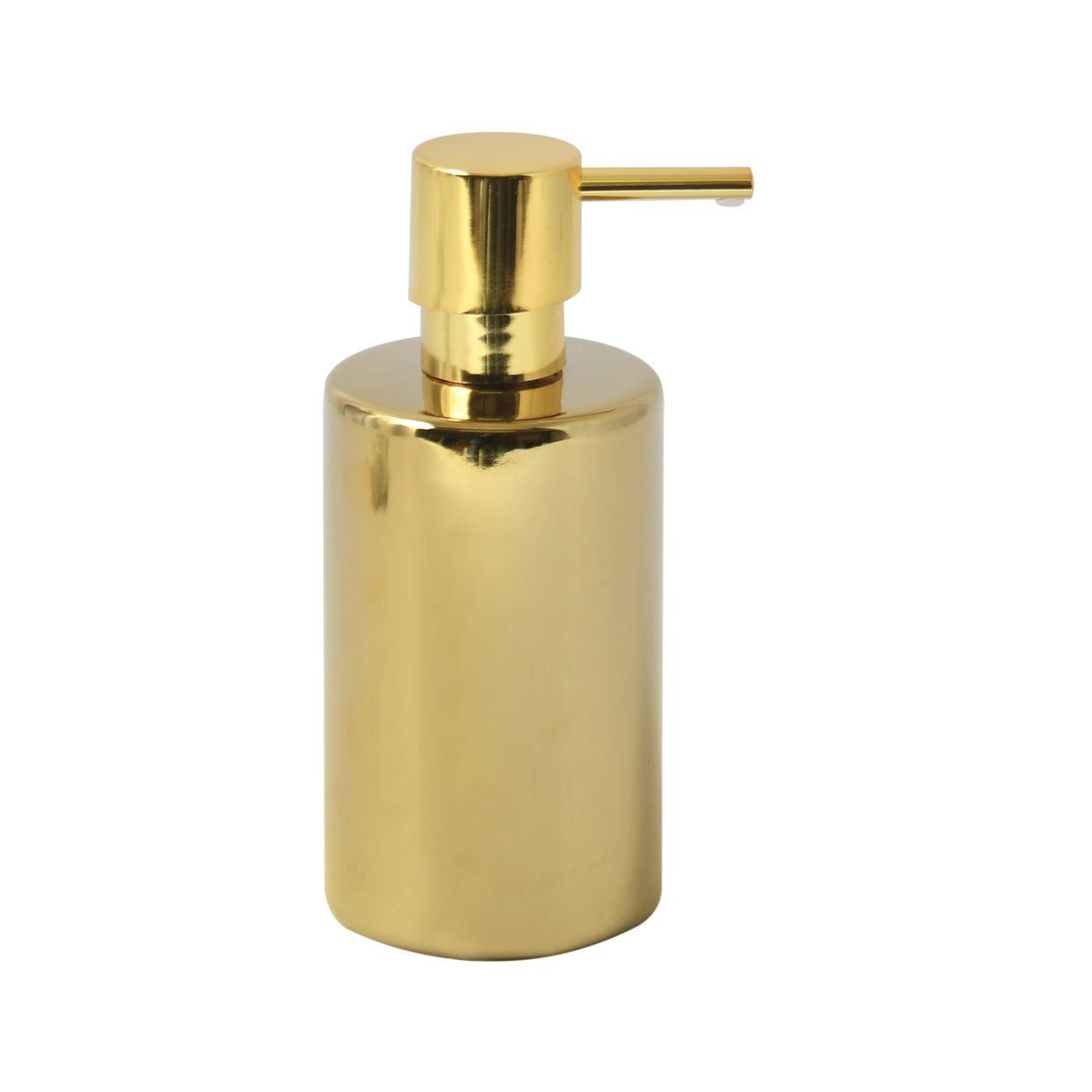 spirella Seifenspender TUBE Exclusive, Keramik, elegant-festliches Finish, 300 ml, Gold glänzend