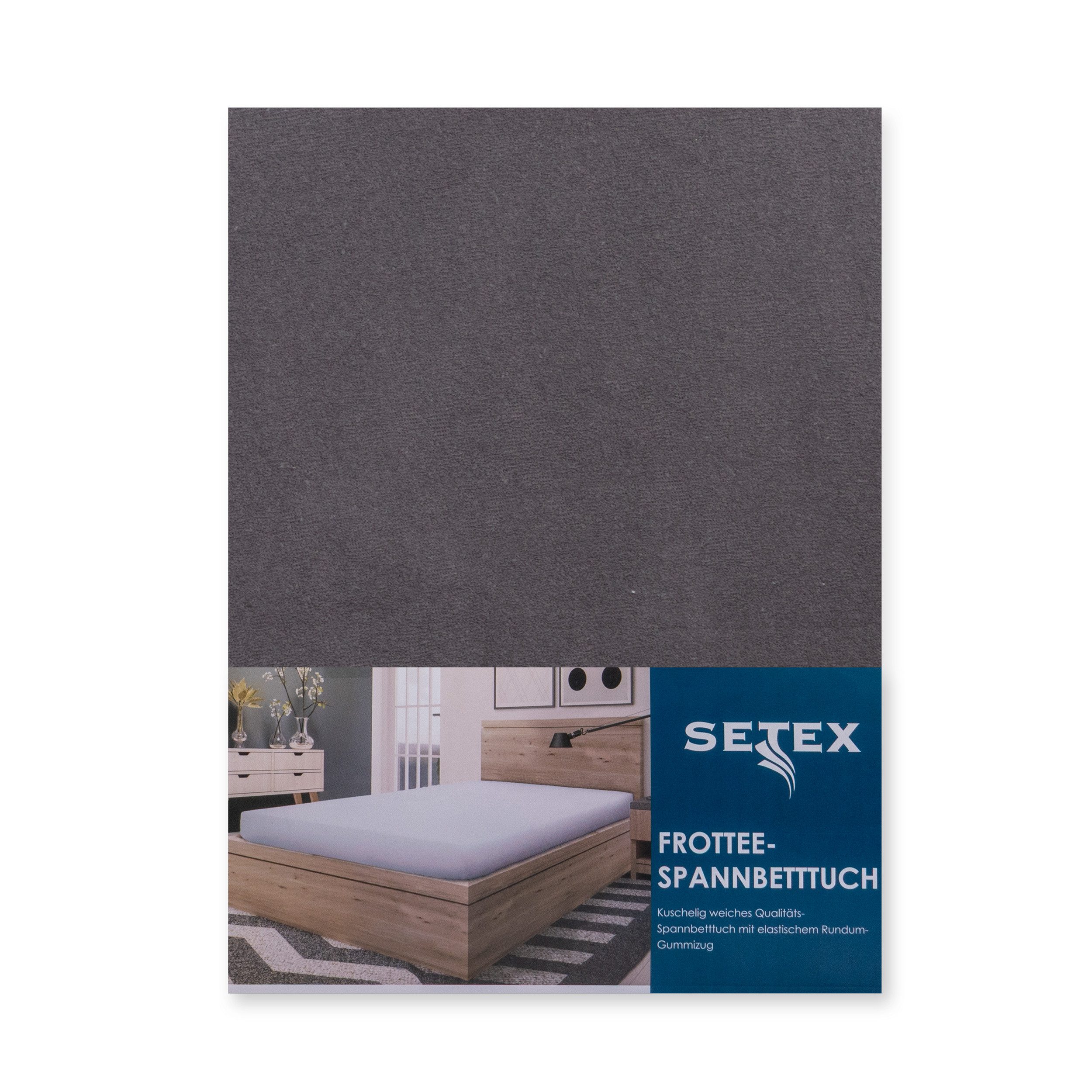 SETEX Spannbettlaken Frottee, Frottee, Gummizug: rundum, (1 Stück), uni, Frottee