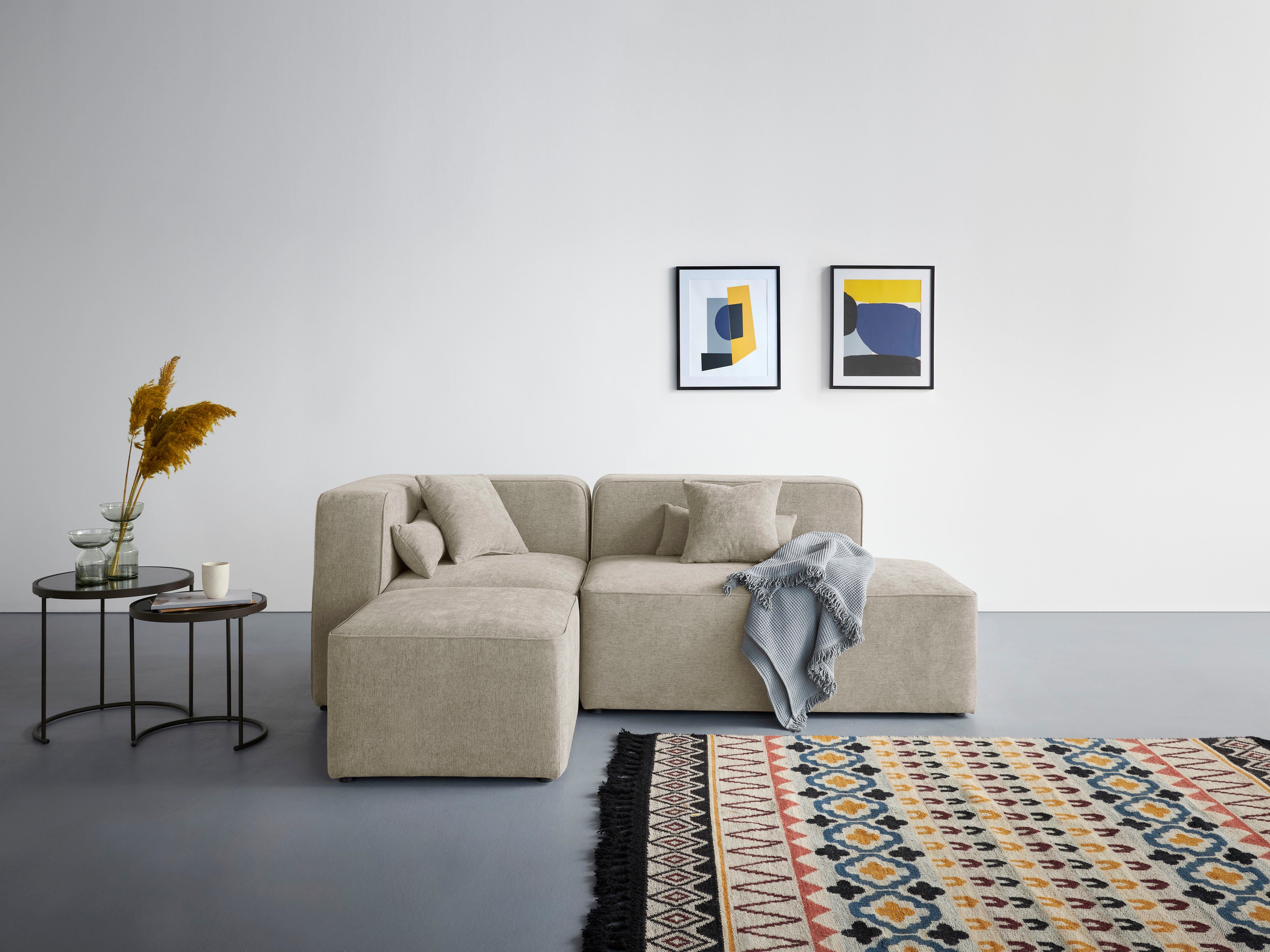 andas Ecksofa Sundstrup L-Form, Modulserie, individuelle Zusammenstellung