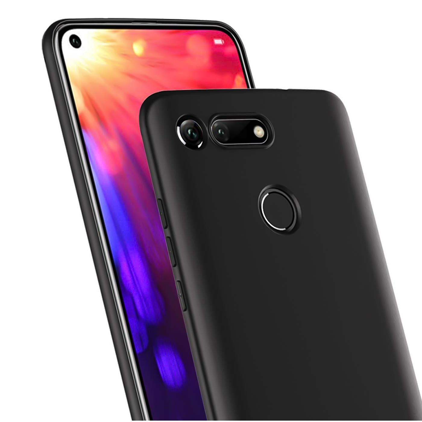 CoolGadget Handyhülle Handy Schutzhülle für Honor View 20 matt schwarz 6,4 Zoll, Silikon TPU Hülle Schutz Tasche Cover schlicht Slim Case