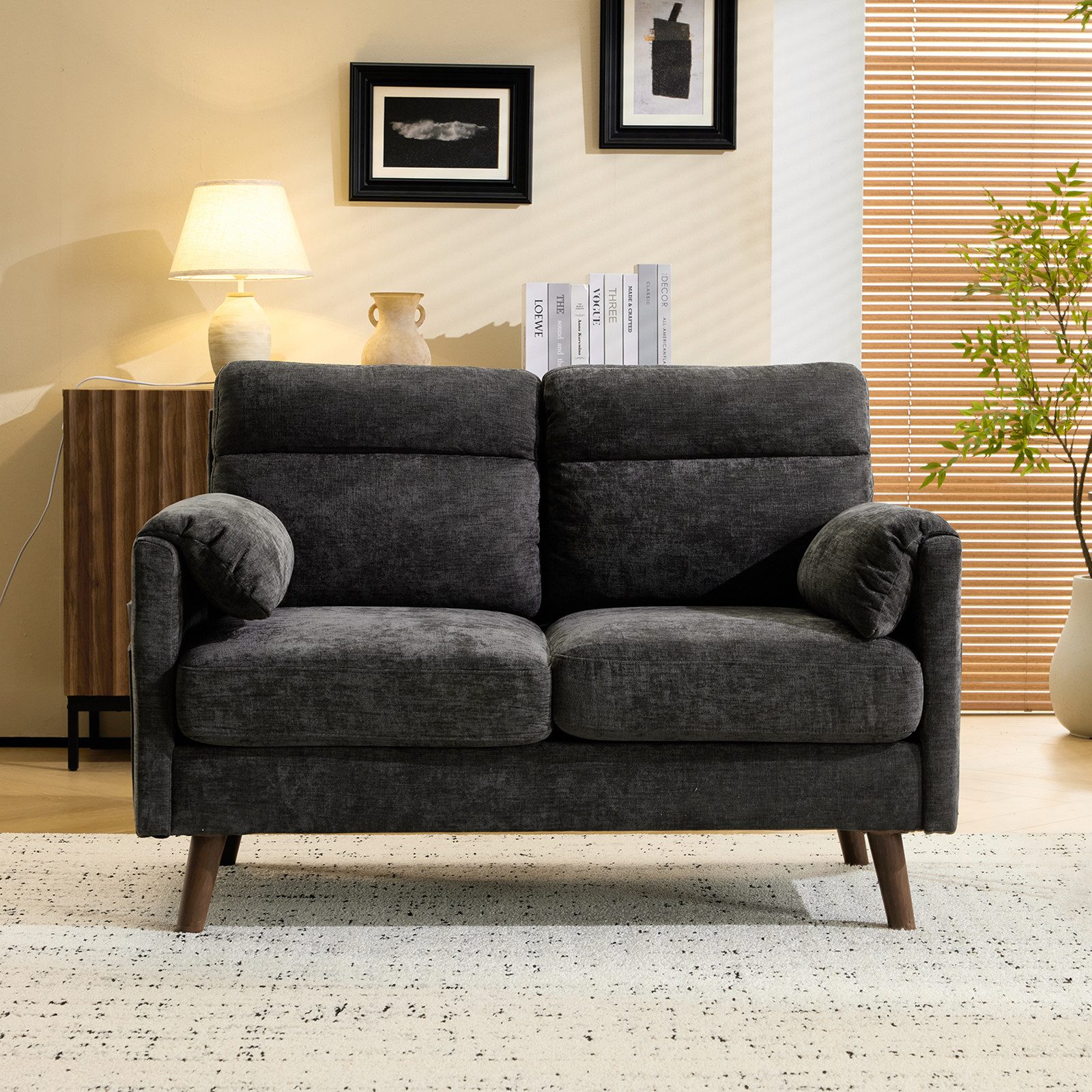 VINGLI 2-Sitzer Sofa klein, Kleine Stoffcouch günstig online kaufen