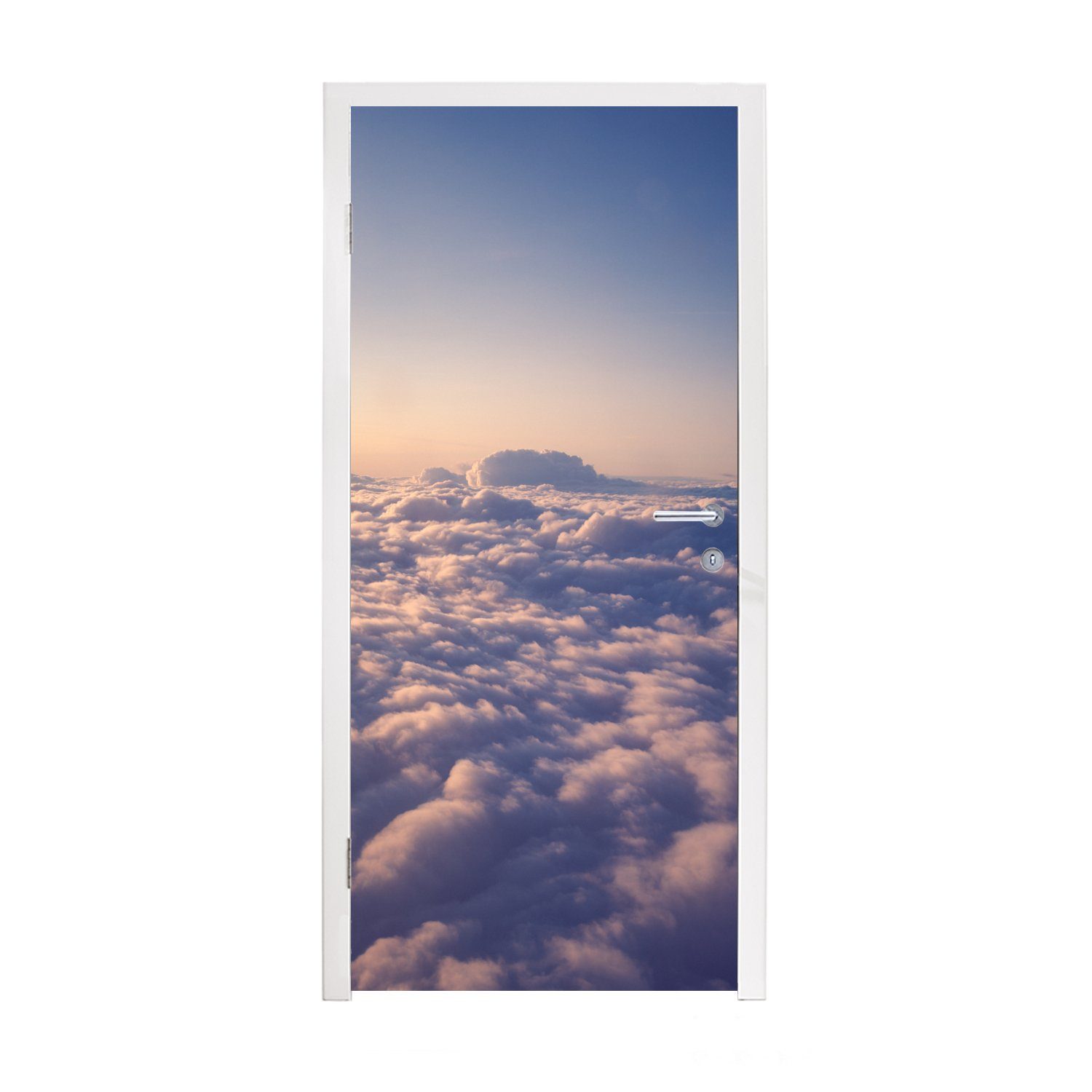MuchoWow Türtapete Bild eines bewölkten Himmels bei Sonnenaufgang, Matt, bedruckt, (1 St), Fototapete für Tür, Türaufkleber, 75x205 cm